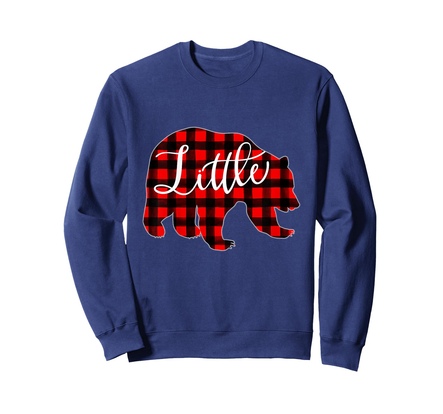 Kids Red Plaid Little Bear Matching Family Christmas Eve Buffalo T-Shirt