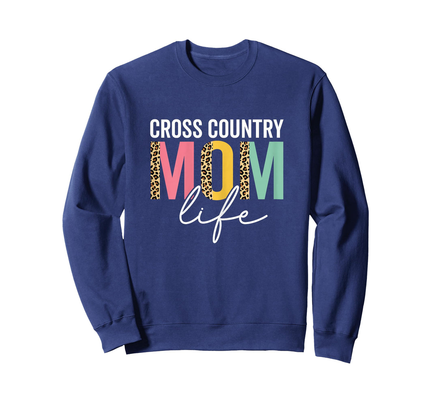 Cross Country Mom Life Funny Mom Leopard Cross Country Mama T-Shirt