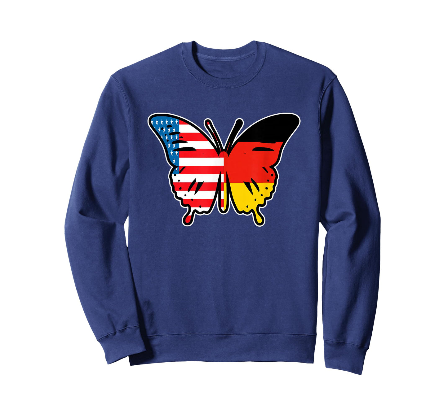 Half German And American Germany Usa Flag Butterfly Girl T-Shirt
