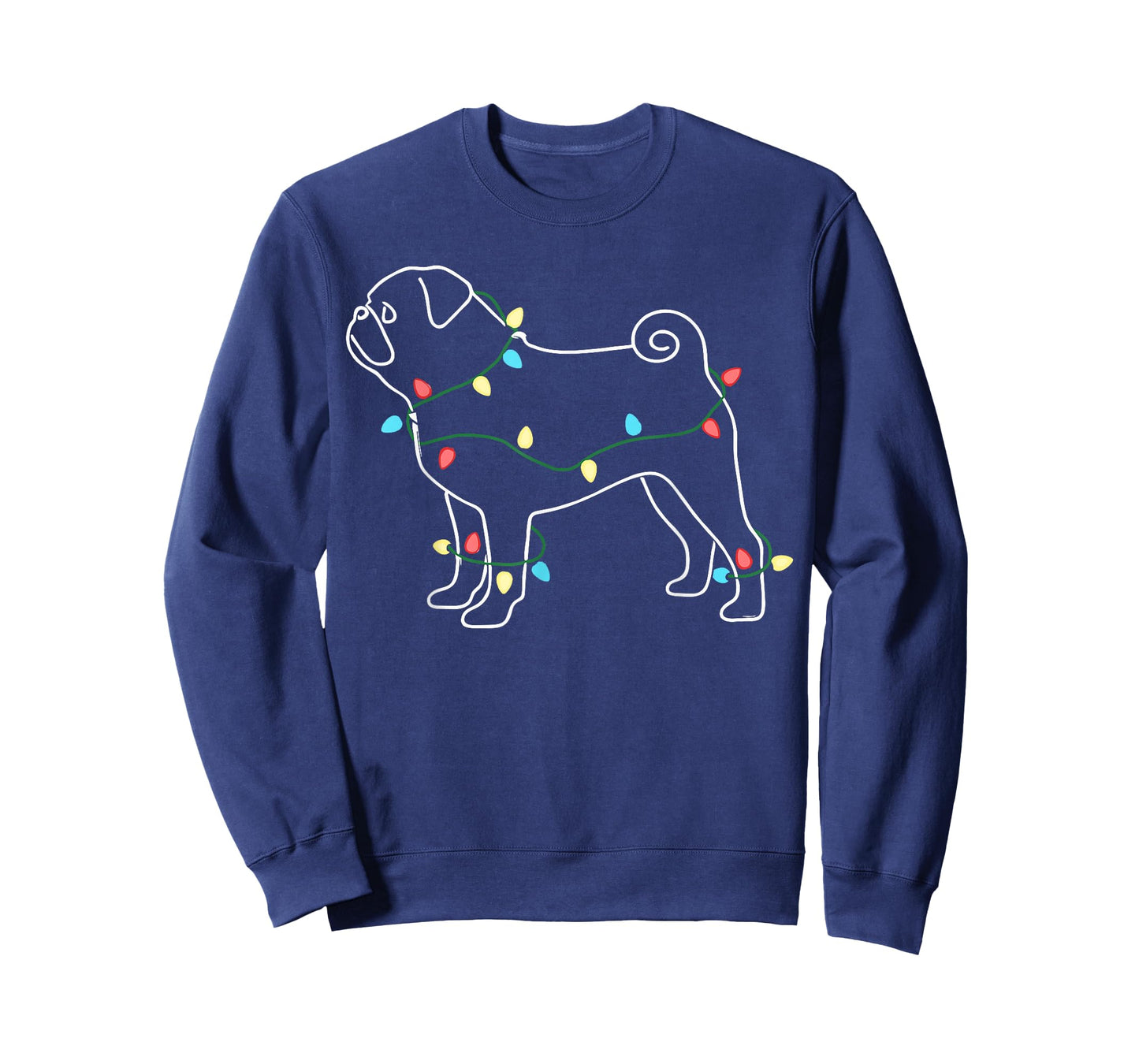 Funny Pug Dog Christmas Outfit, Pug Christmas Lights T-Shirt