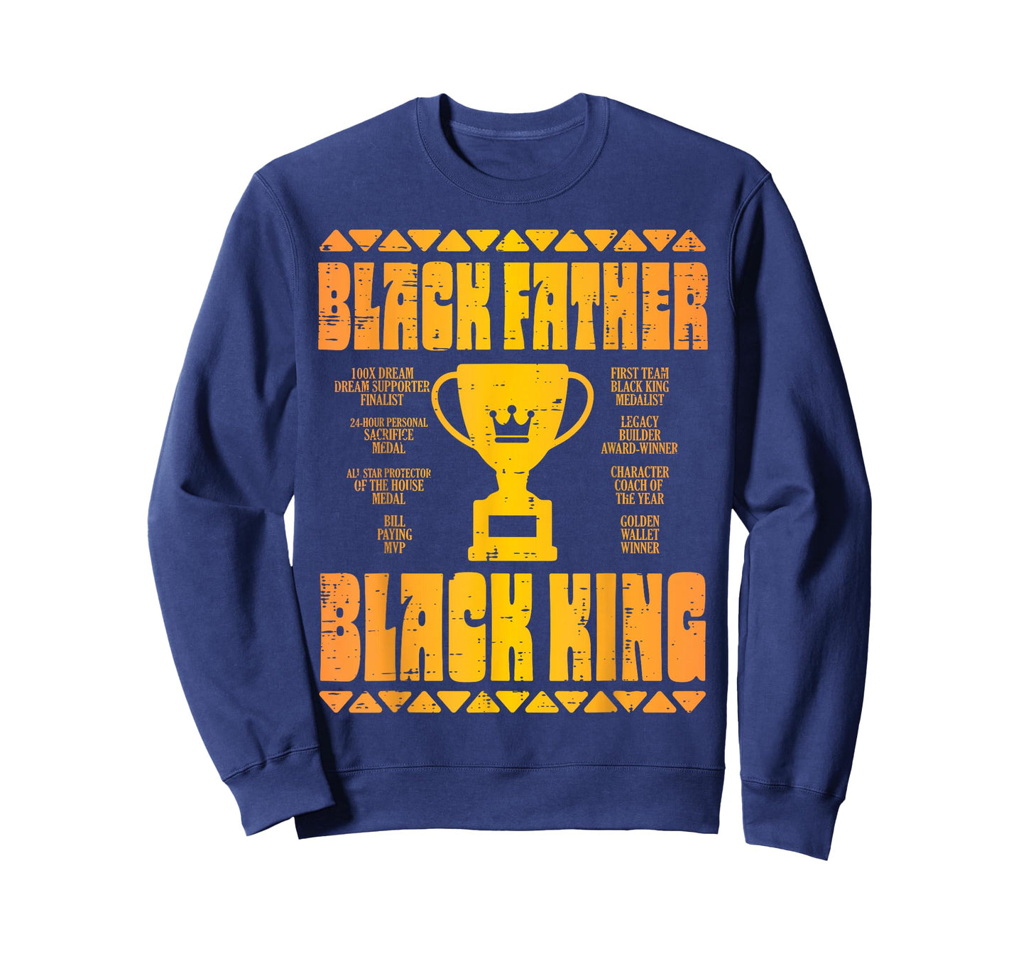 Fathers Day Black Father King Trophy African Dad Papa Daddy T-Shirt