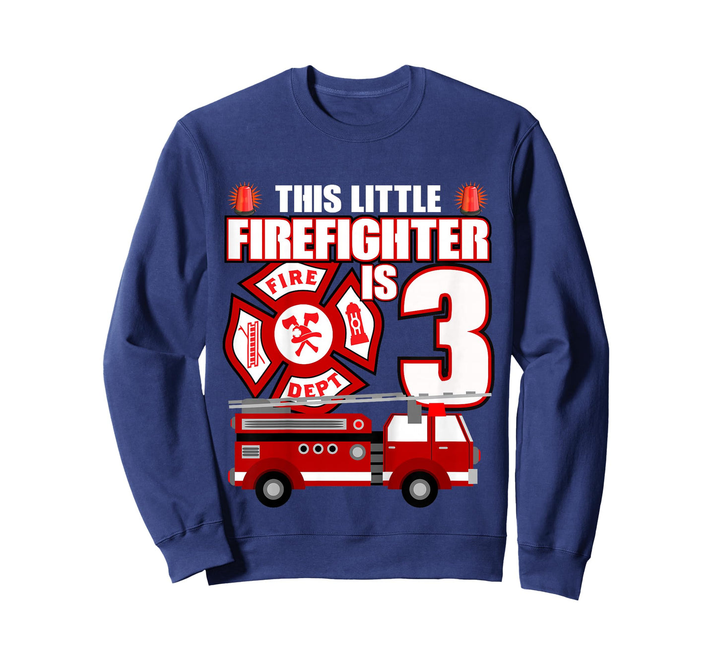 3 Year Old Firefighter Birthday Party Fire Truck 3rd Gift T-Shirt