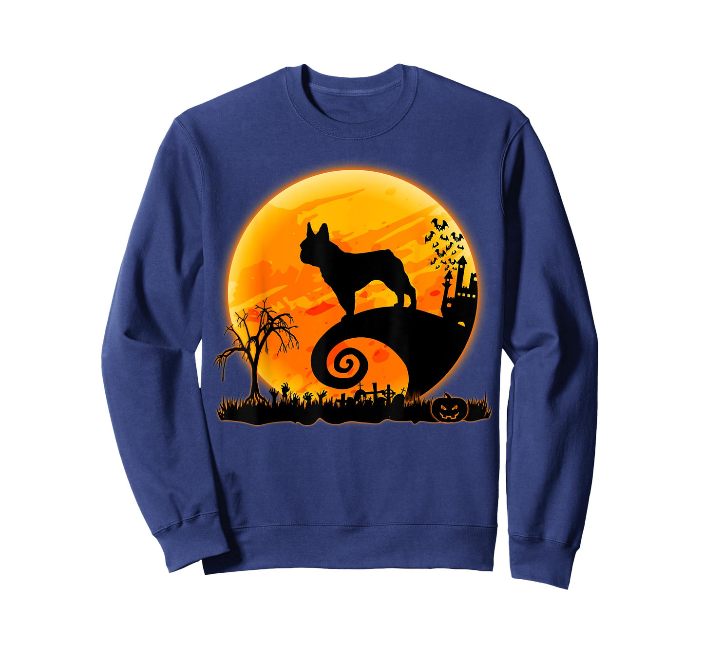 French Bulldog Dog and Moon Funny Halloween Costume T-Shirt