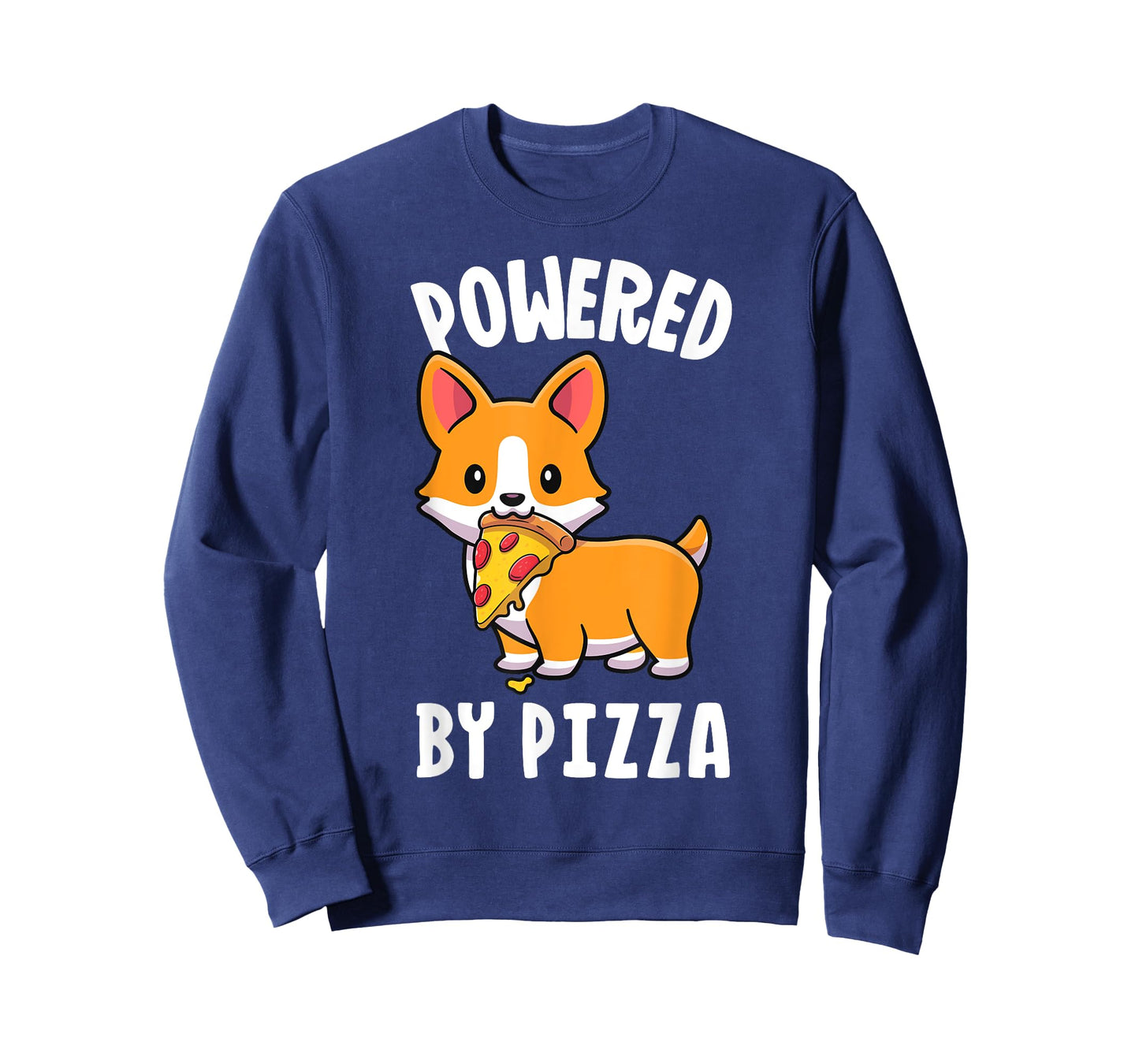 Powered By Pizza Corgi Shirt Dog Funny Corgi Shirt Kids Men T-Shirt