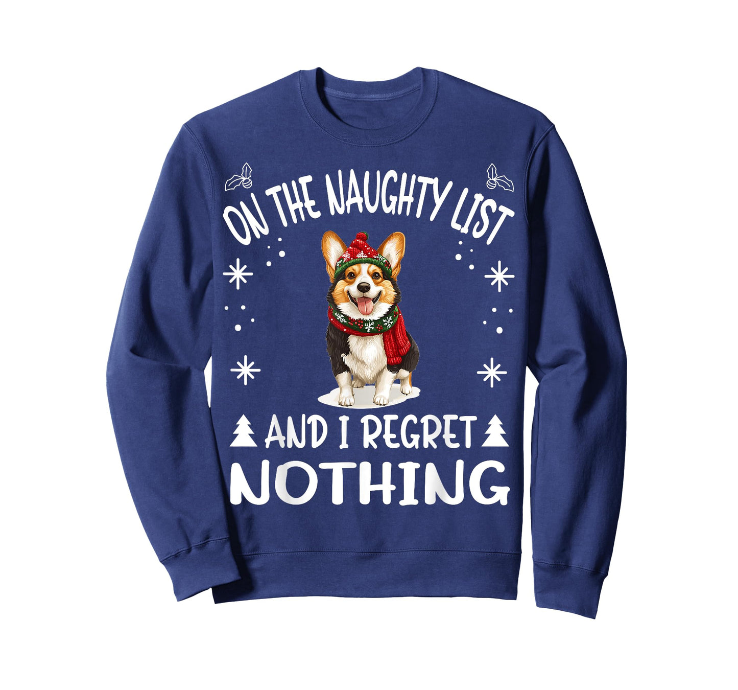 Cute Cardigan Welsh Corgi Dog Christmas On The Naughty List T-Shirt