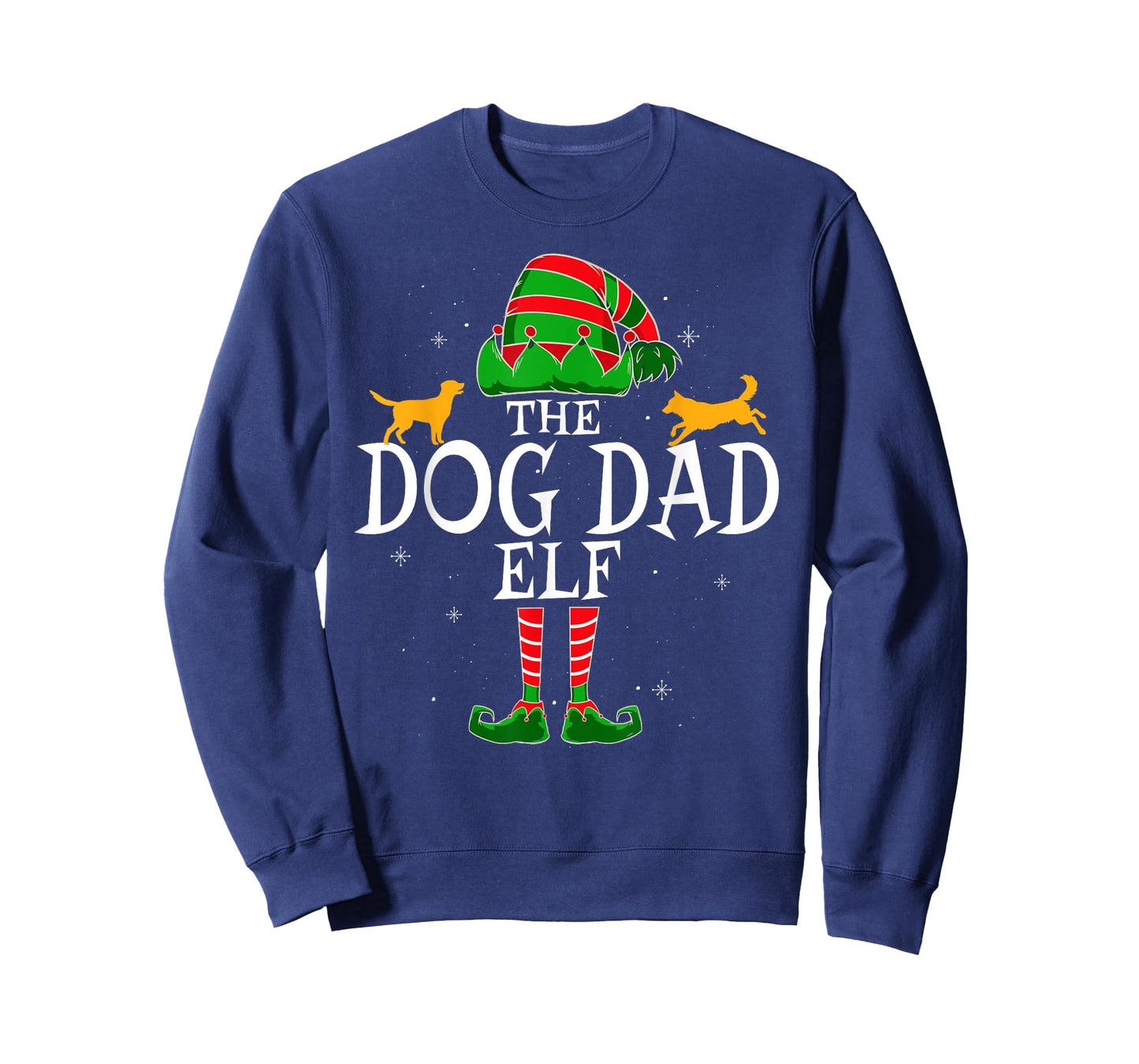 Dog Dad Elf Group Matching Family Christmas Daddy Funny T-Shirt for Men
