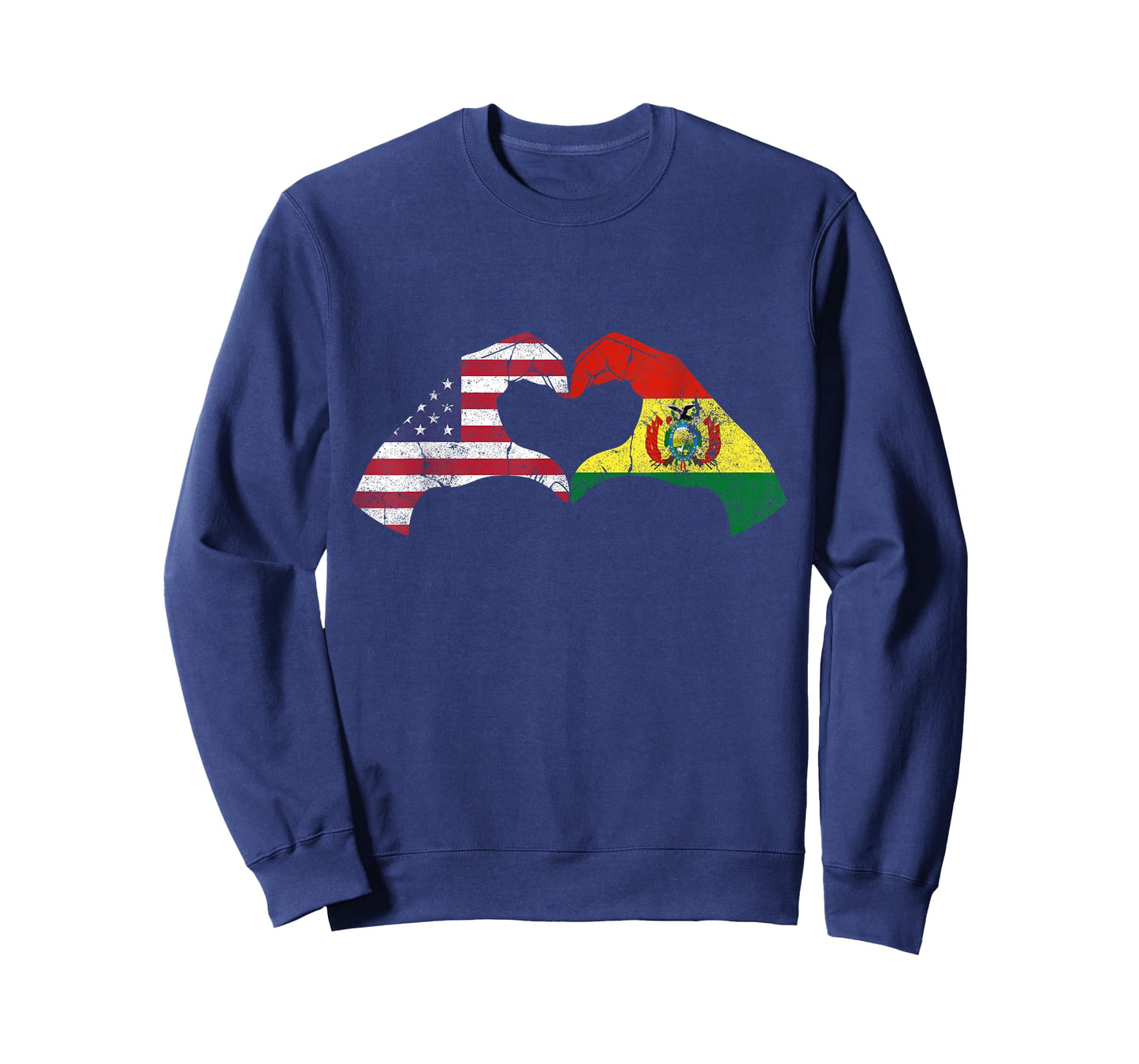 USA Bolivia Hand Flag Heart Bolivian Americans Love T-Shirt