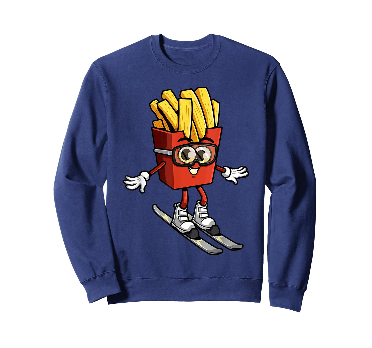Funny French Fry Ski Potato Fries Skiing Instructor Outfit T-Shirt