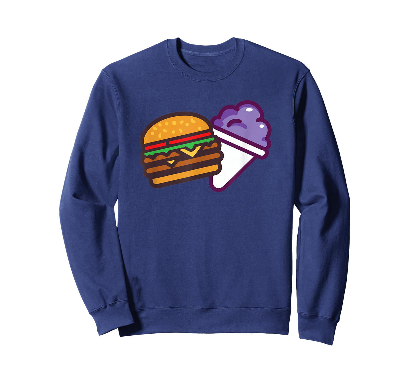Funny Burger And Grape Cute Burger Snow Cone T-Shirt