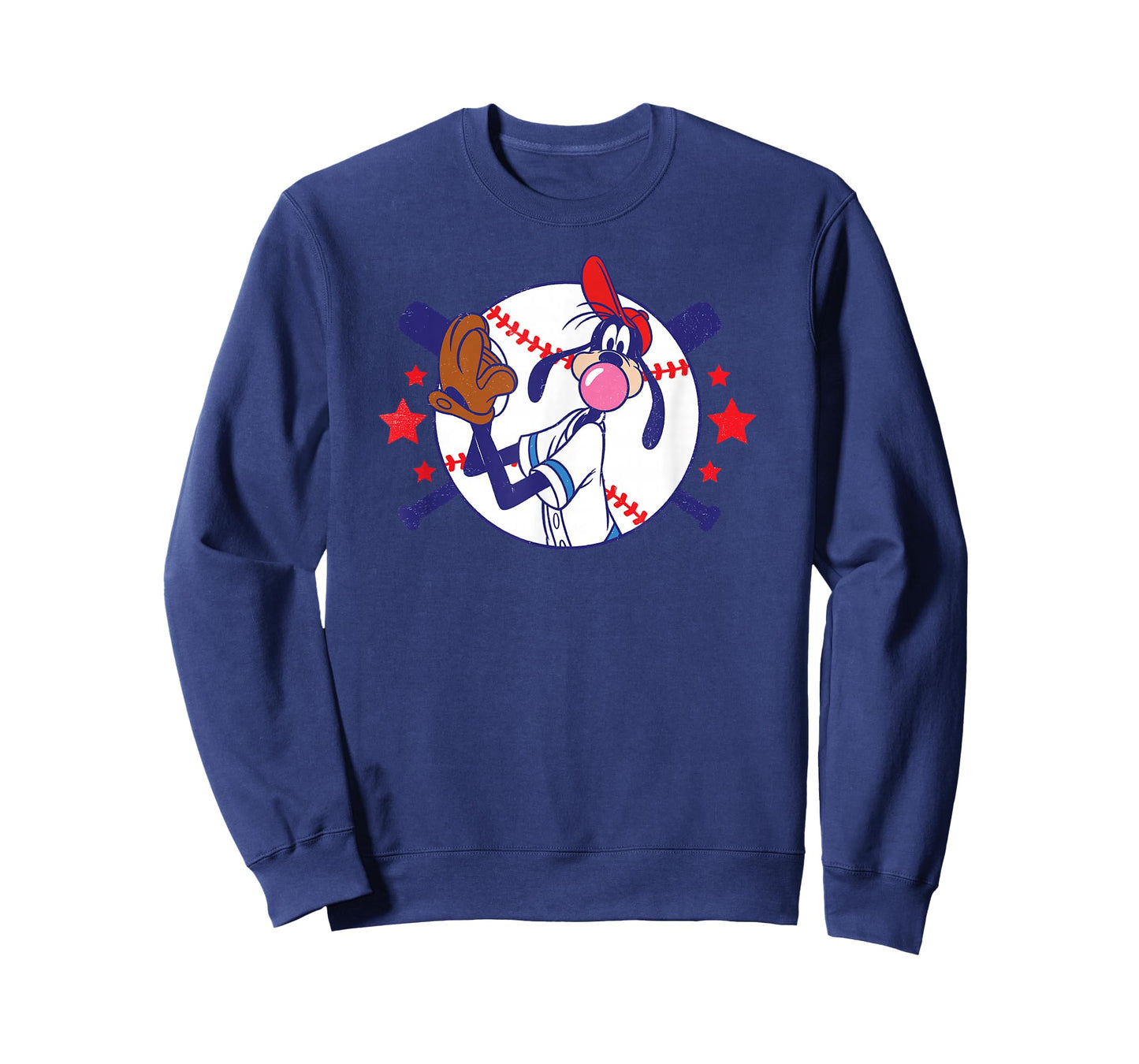 Disney Goofy Baseball Pitcher Bubble Gum Distressed T-Shirt
