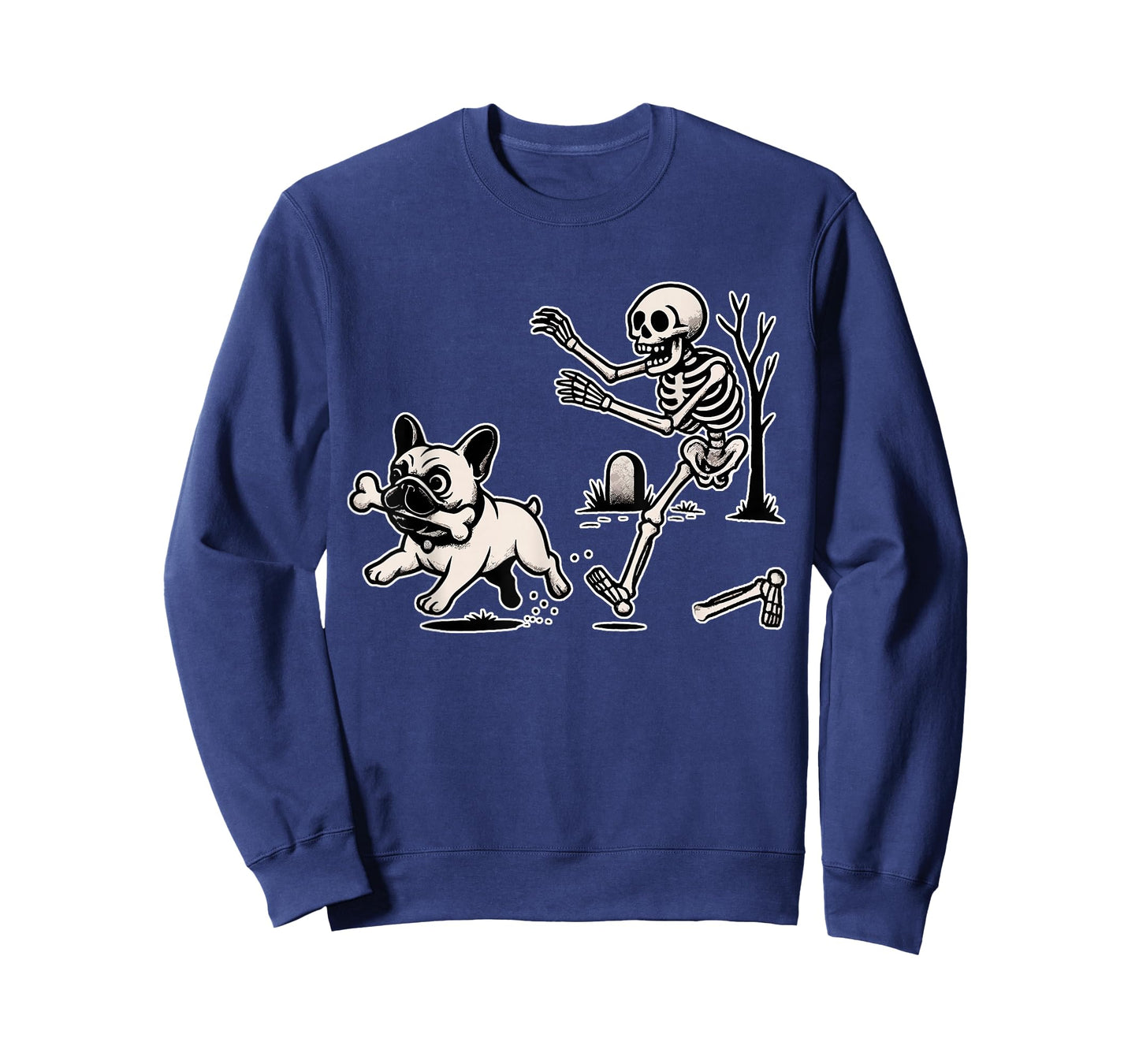 Funny Halloween French Bulldog Skeleton Spooky Season T-Shirt