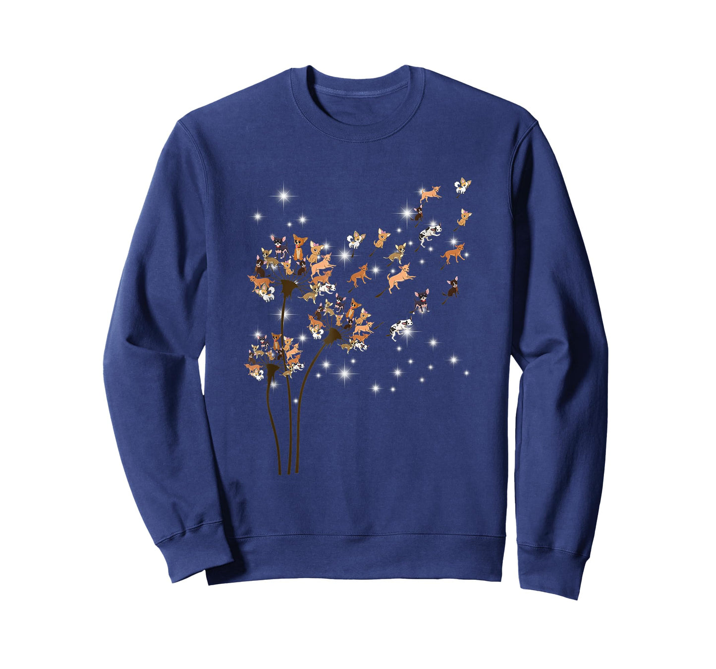 Chihuahua Flower Fly Dandelion Chihuahua Funny Dog Lover T-Shirt