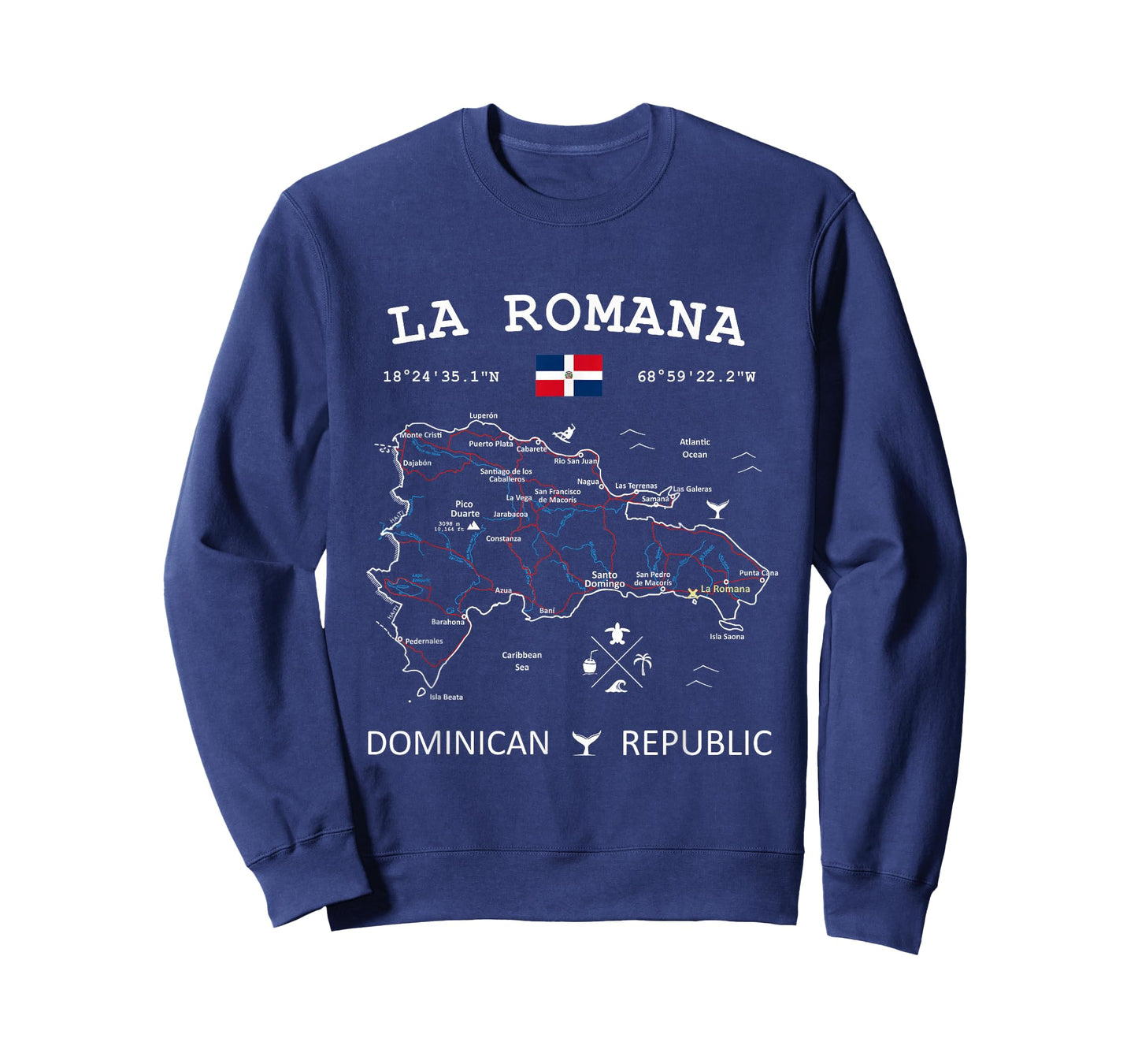 LA ROMANA Dominican Republic Flag Map Coordinates T-Shirt