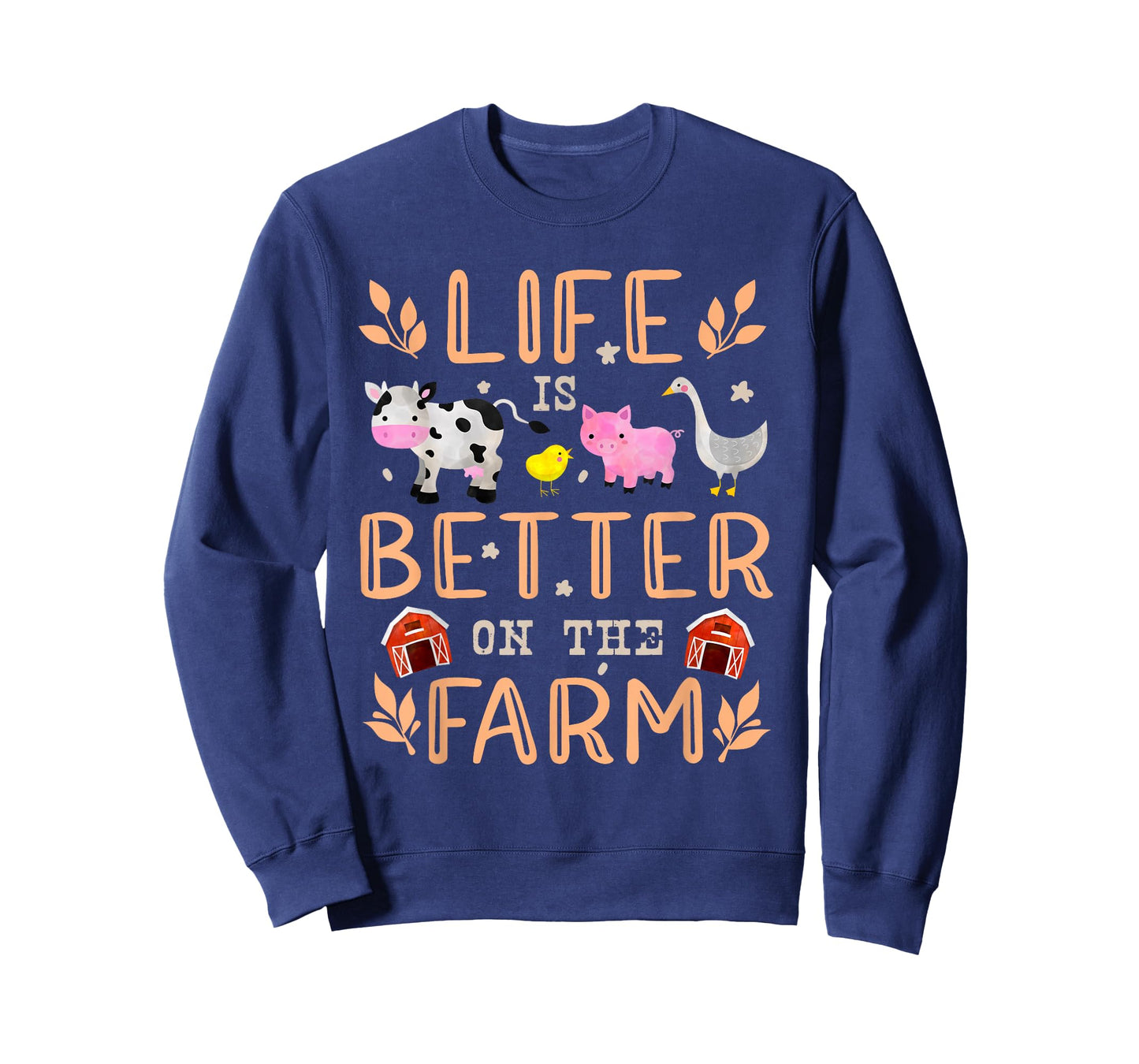 Life Is Better On The Farm Cute Animals Farmer Farming Girl T-Shirt