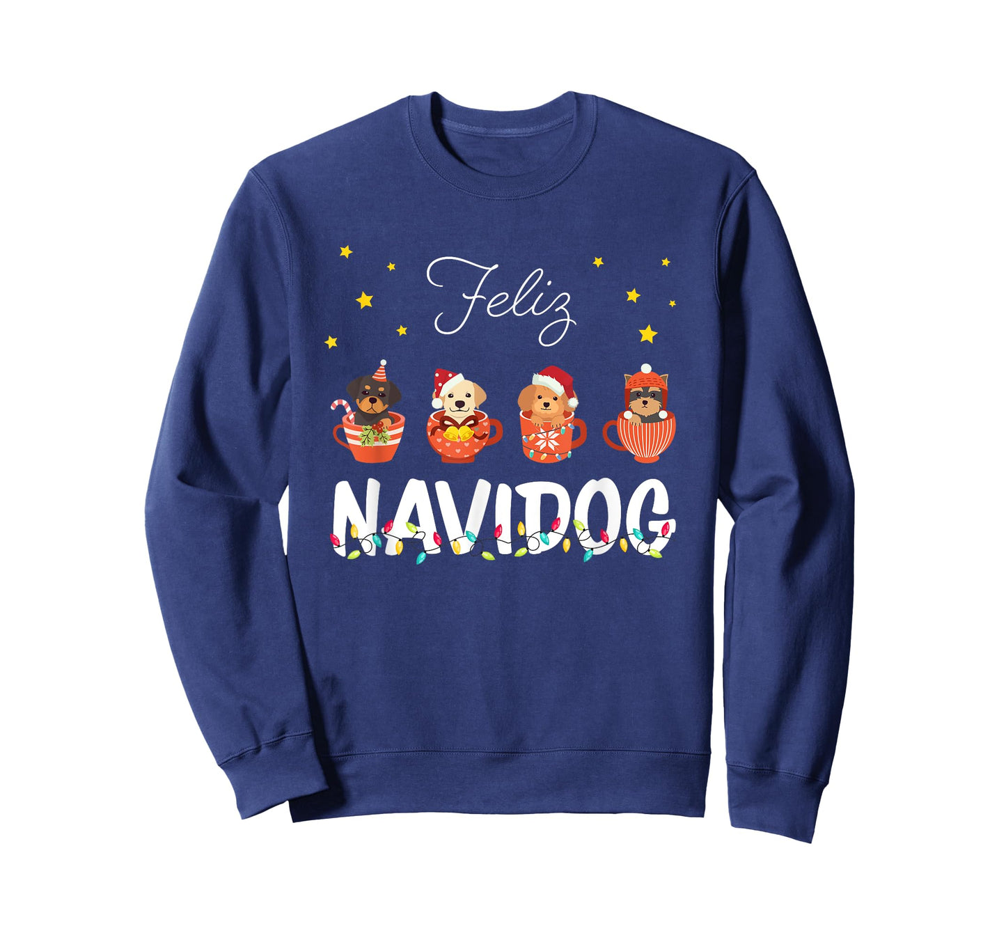 Feliz Navidog Cute Puppy Dogs Feliz Navidad Christmas Men Women Kids T-Shirt