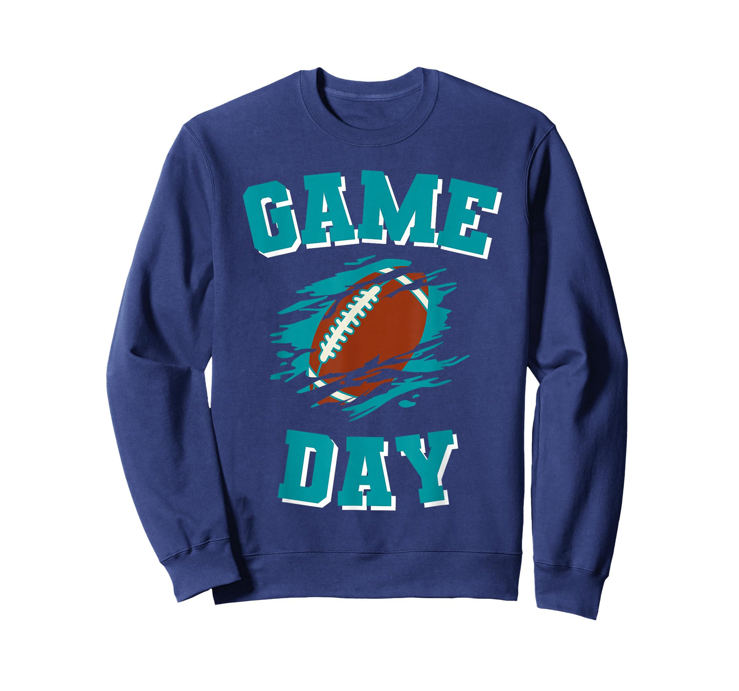 Game Day Kick Off Football Aqua and Orange Team Fan T-Shirt