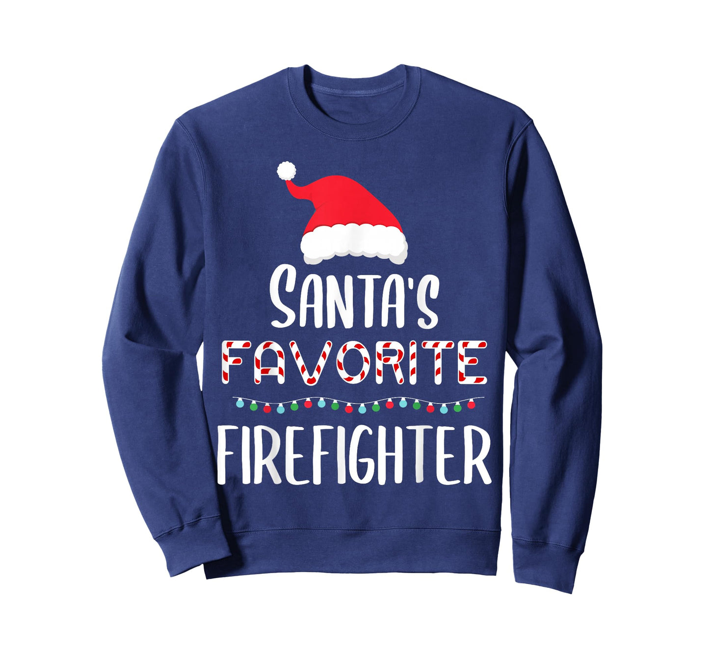Santas Favorite Firefighter Pajamas Xmas Firefighter Costume T-Shirt