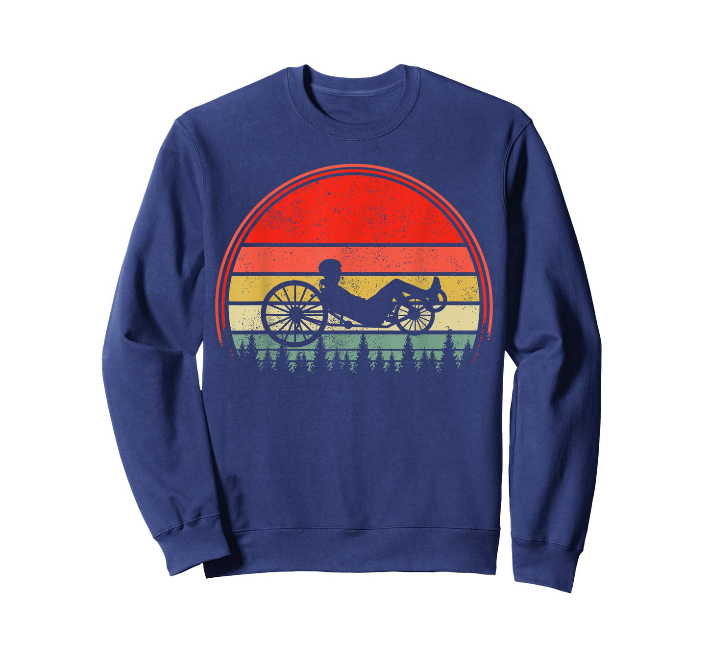 Recumbent Bike Recumbent Trike Vintage Sunset Triker Cyclist T-Shirt