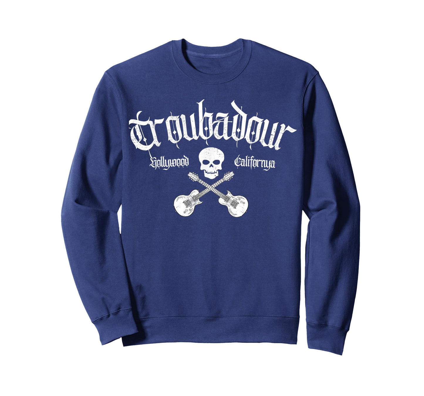 Vintage Skull Troubadour Guitar Rock Music Tee T-Shirt