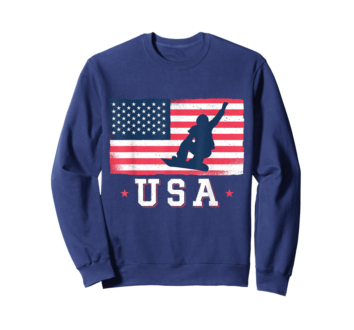 Snowboarding USA American Flag Snowboard Women Kids Men T-Shirt
