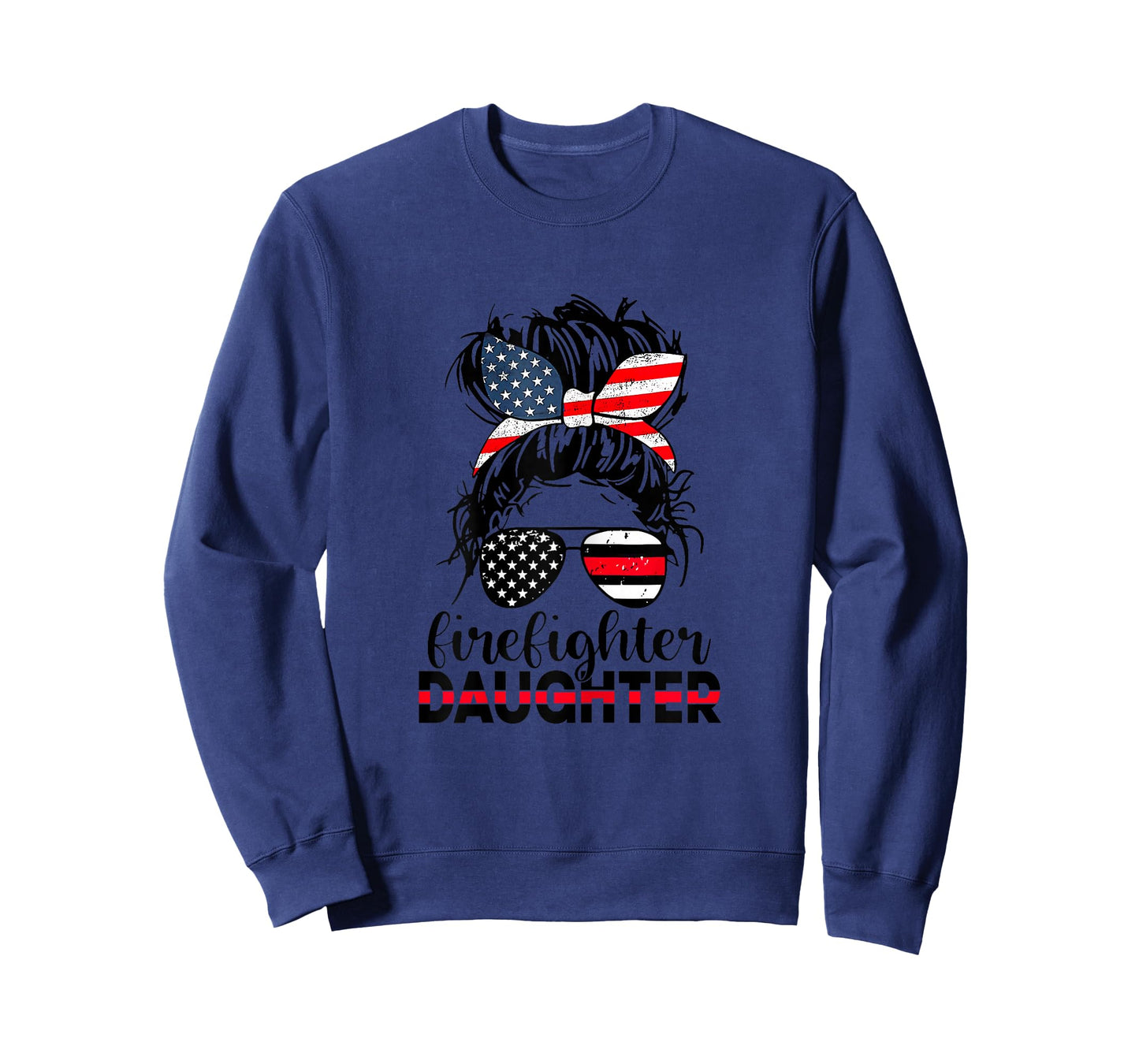 Firefighter Daughter Thin Red Line Messy Bun Classic T-Shirt