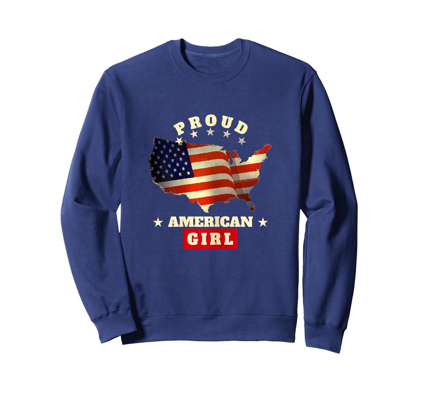 USA Flag Patriotic 4th of July Proud American Girl T-Shirt