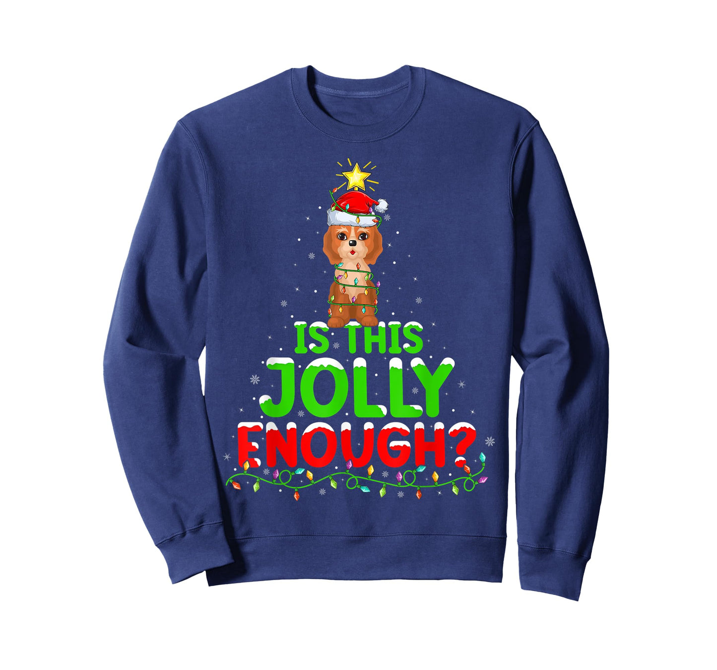 Xmas Lighting Is This Jolly Enough Cockapoo Christmas Tree T-Shirt