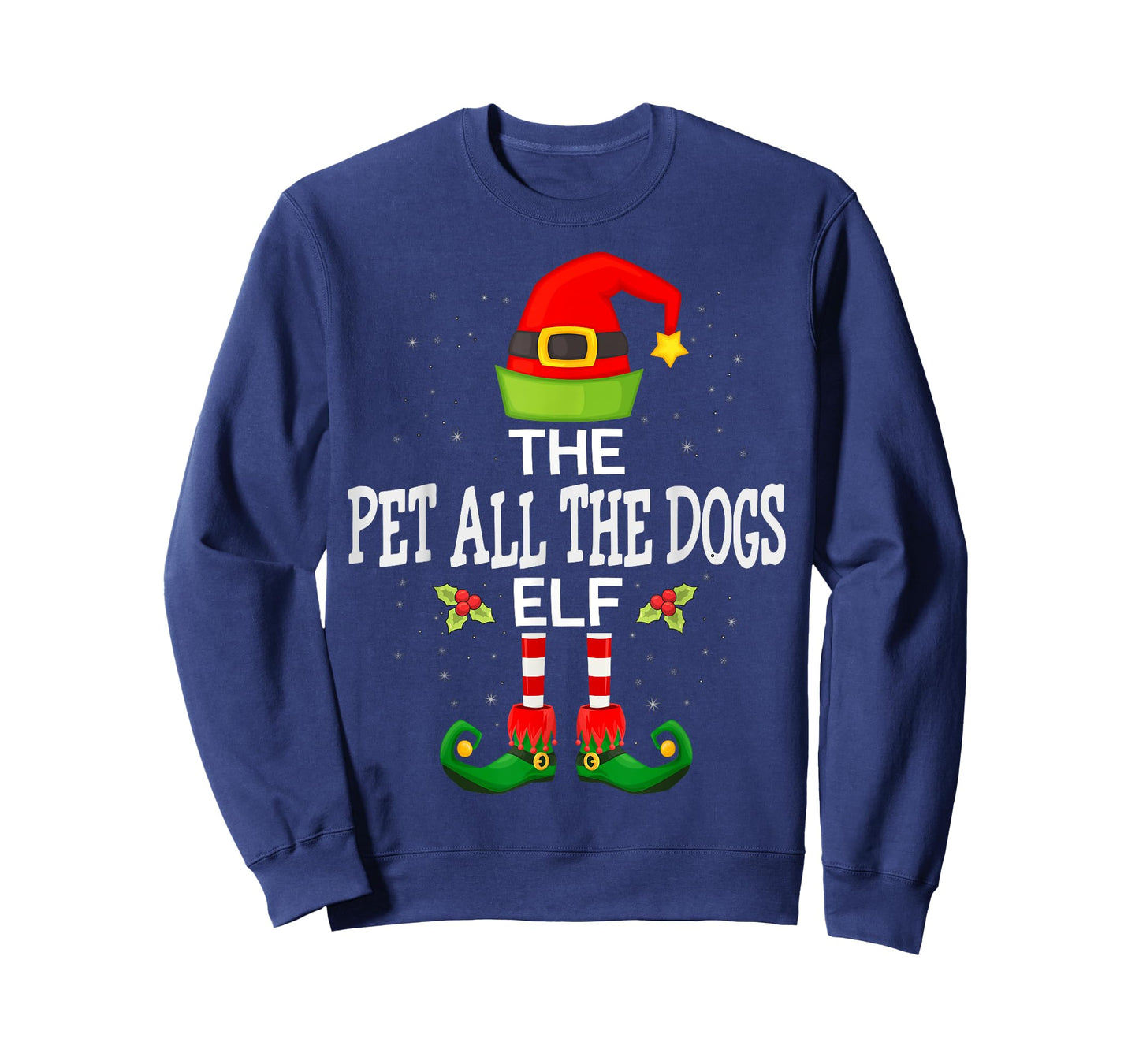 The Pet All The Dogs Elf Christmas Family Matching Pajama T-Shirt