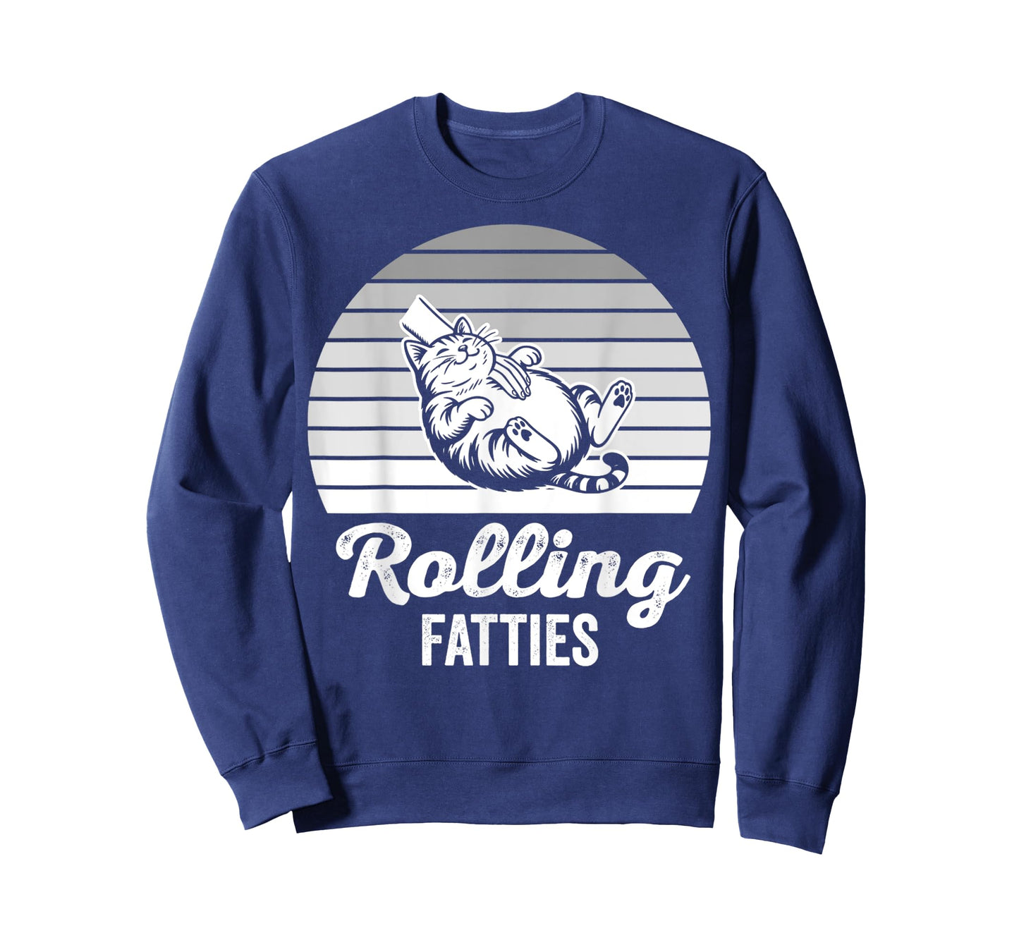 Rolling Fatties Cute Cat Humor Design T-Shirt