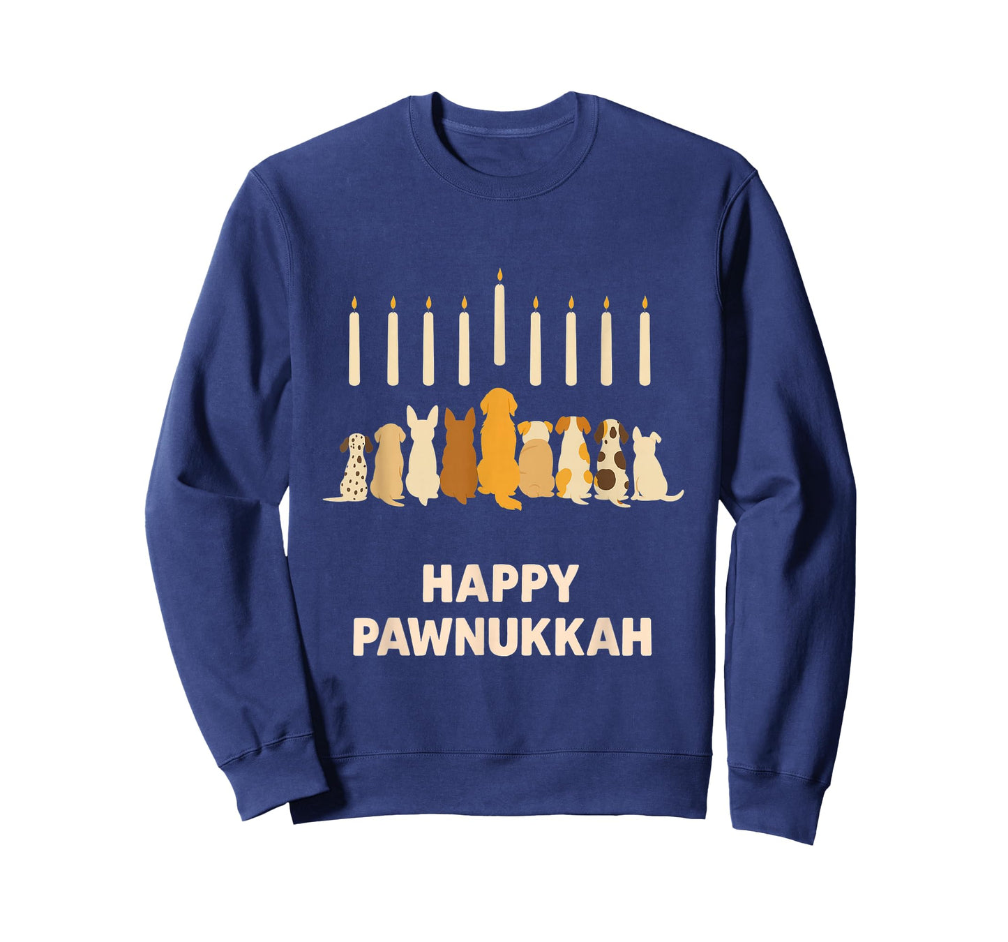 Happy Pawnukkah – Funny Jewish Hanukkah Dog Menorah Design T-Shirt