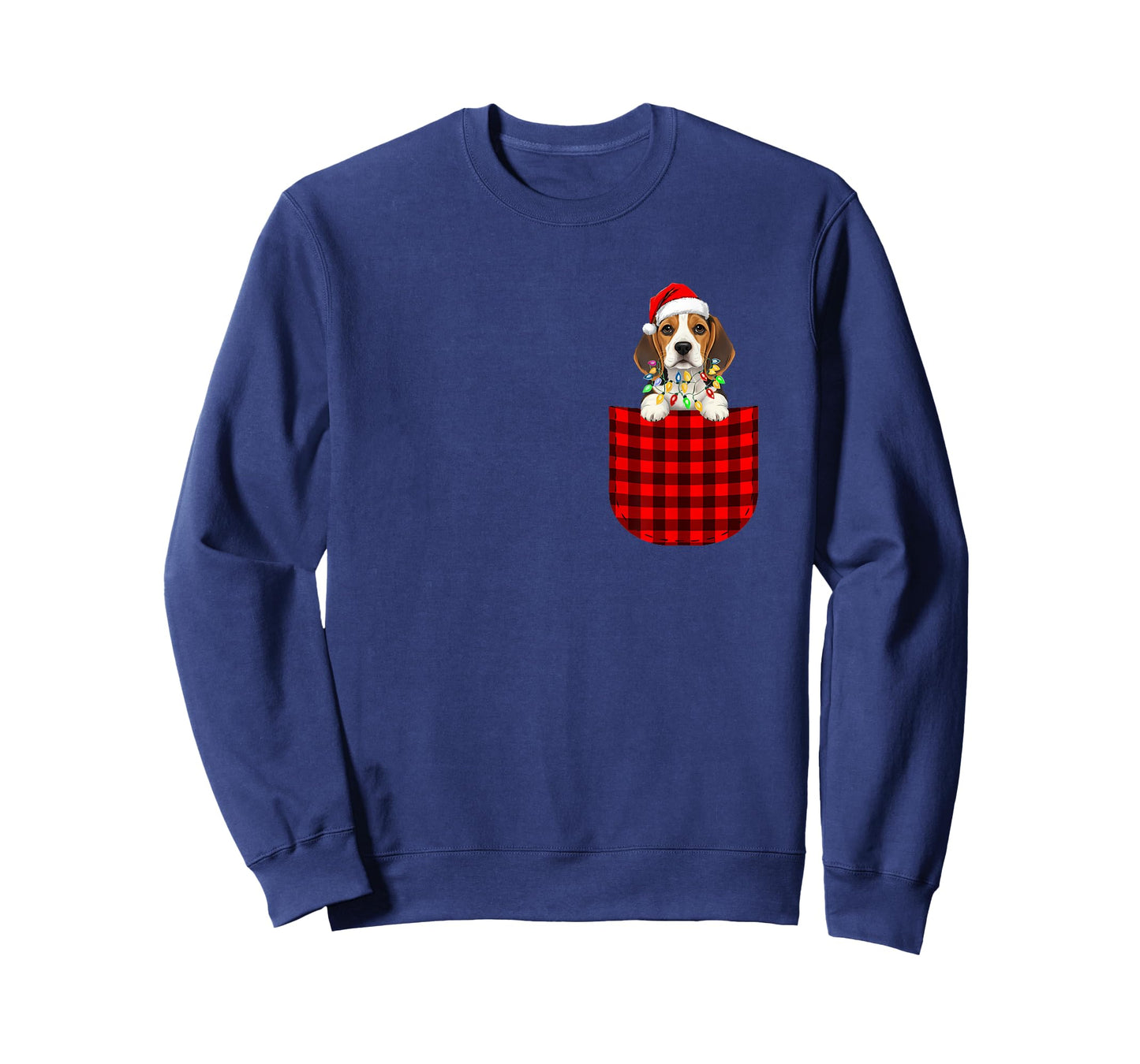 Beagle Dog Buffalo Red Plaid Pocket Christmas Funny T-Shirt