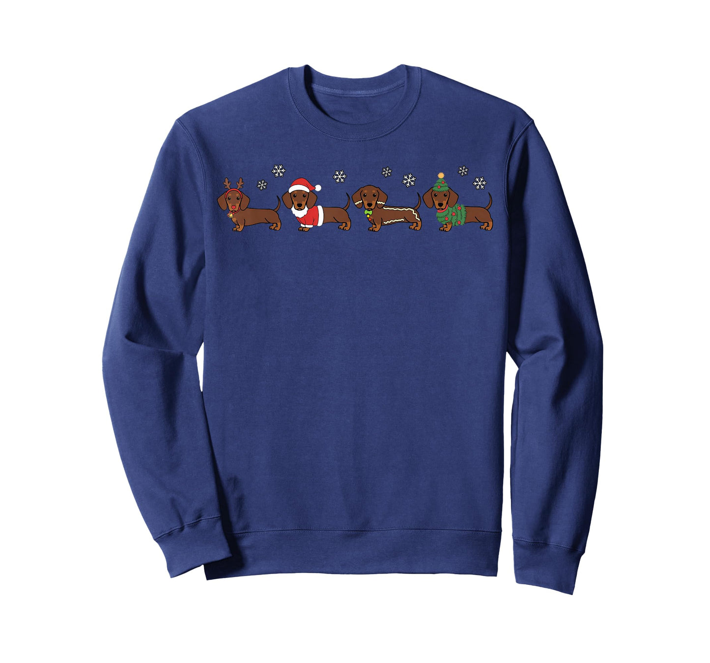 Funny Dog Dachshund Merry Christmas Xmas Snowflake Holiday T-Shirt