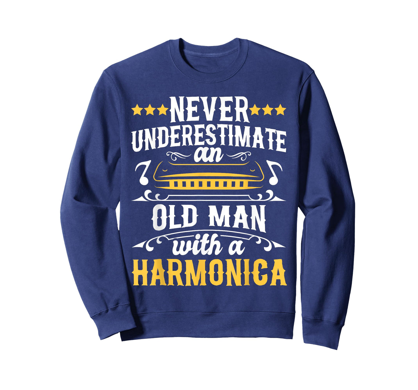 Never Underestimate An Old Man With A Harmonica Harmonicist T-Shirt
