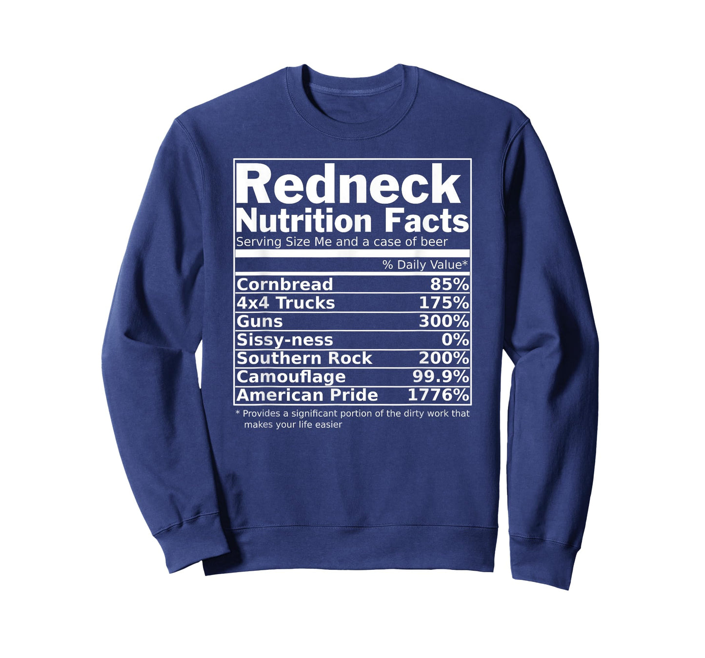 Redneck Nutrition Facts Funny T-Shirt T-Shirt