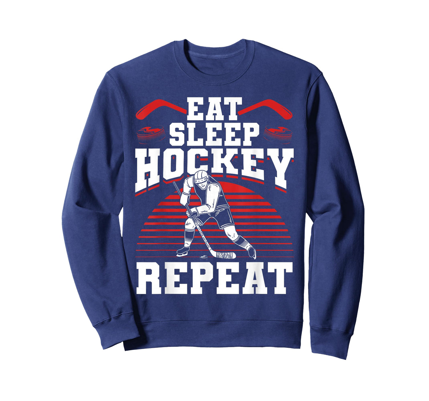 Eat Sleep Hockey Repeat Ice Hockey Player Gift Funny Hockey T-Shirt