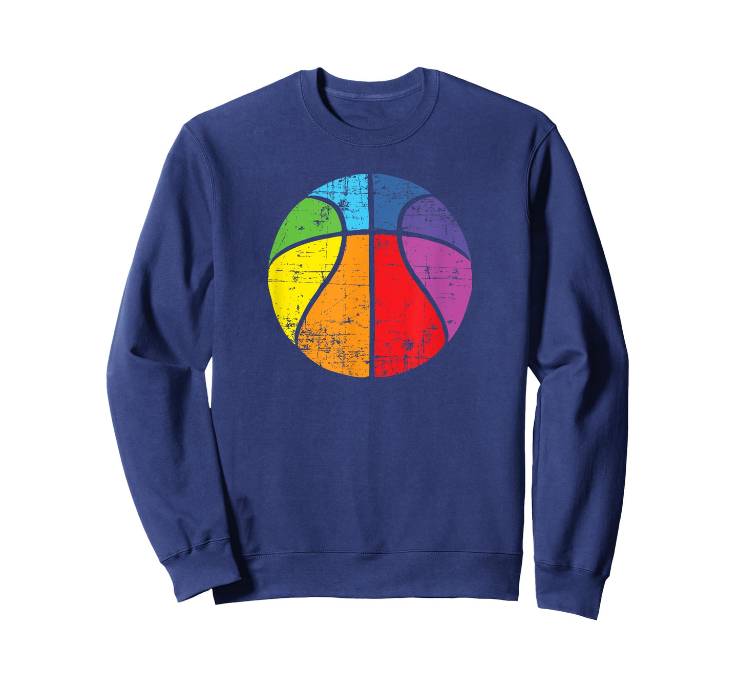Rainbow Basketball Vintage Distressed Logo T-Shirt