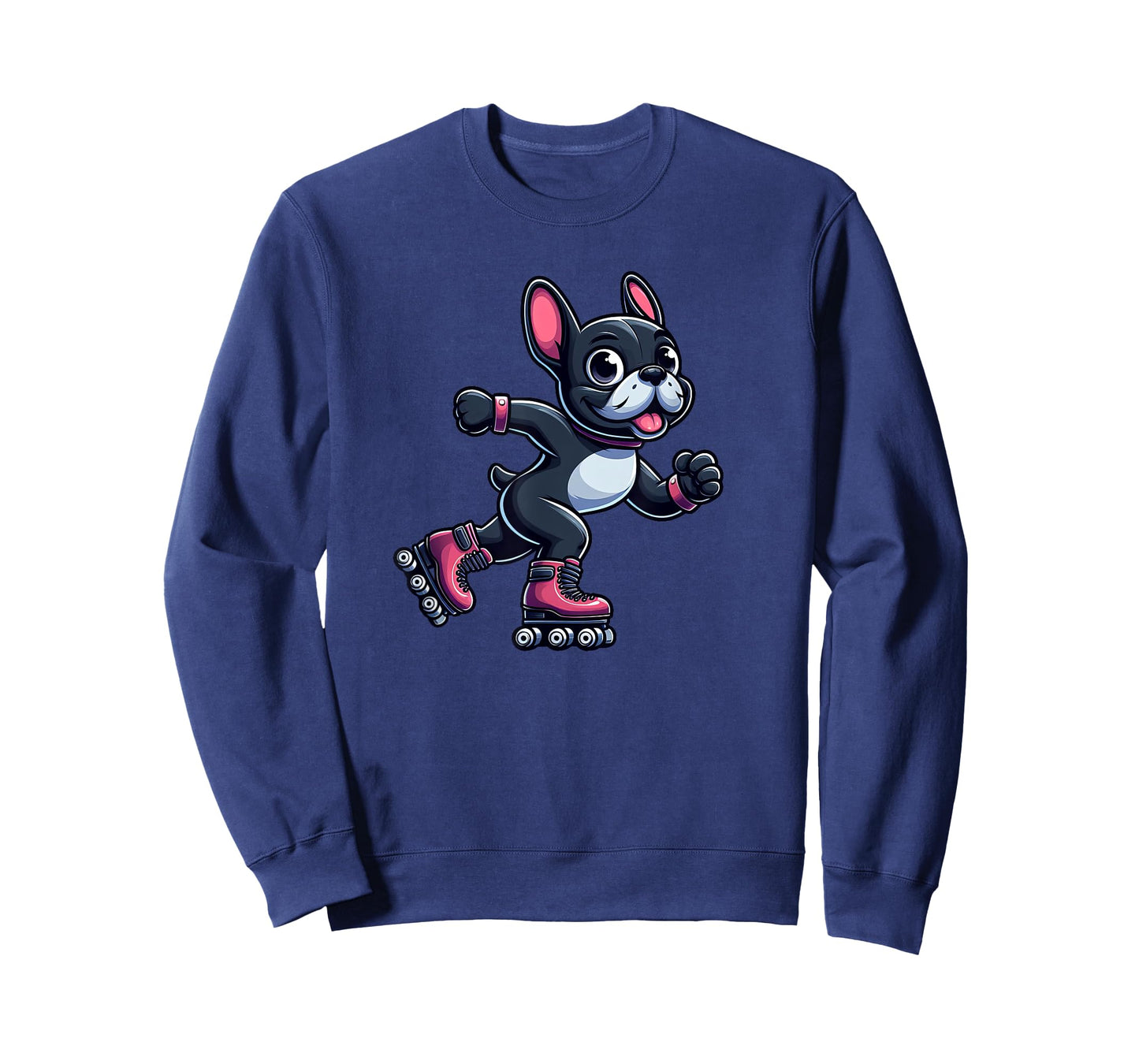 French Bulldog Roller Skating Dog Funny Skater Men Women Girls Kids T-Shirt