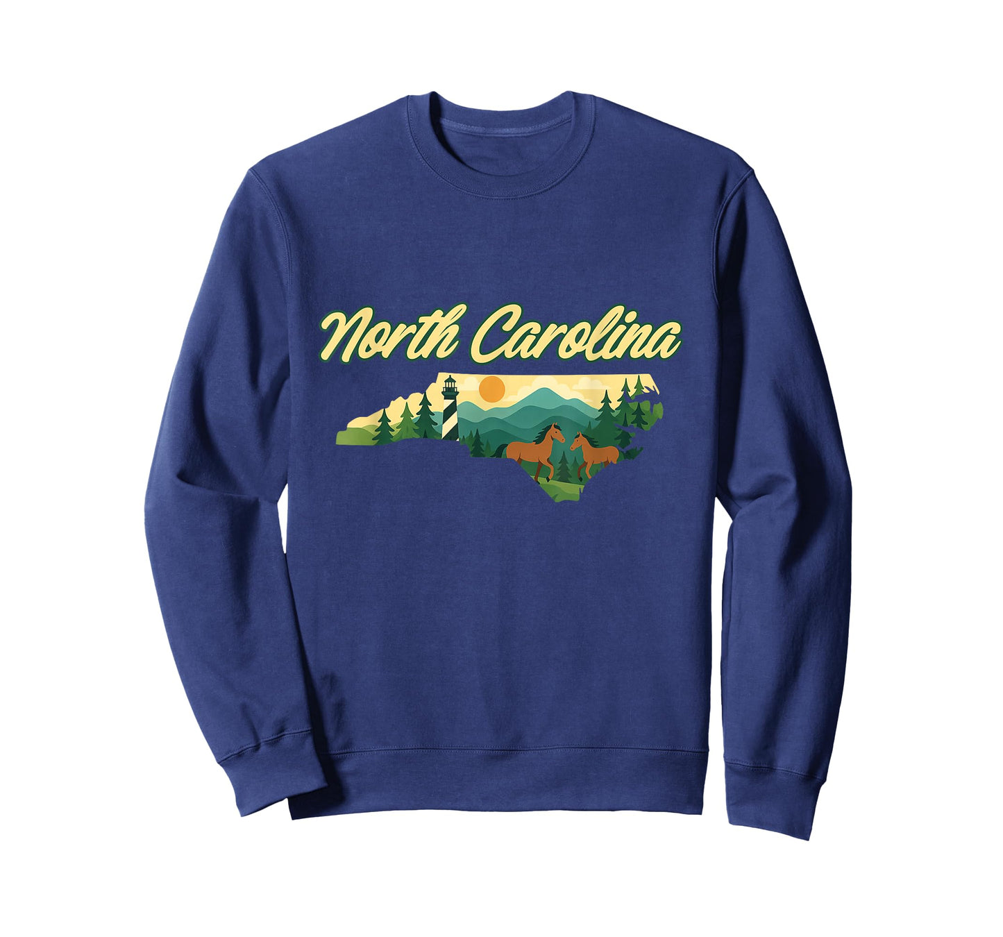 North Carolina State Map with Outdoor Nature Landscape NC T-Shirt