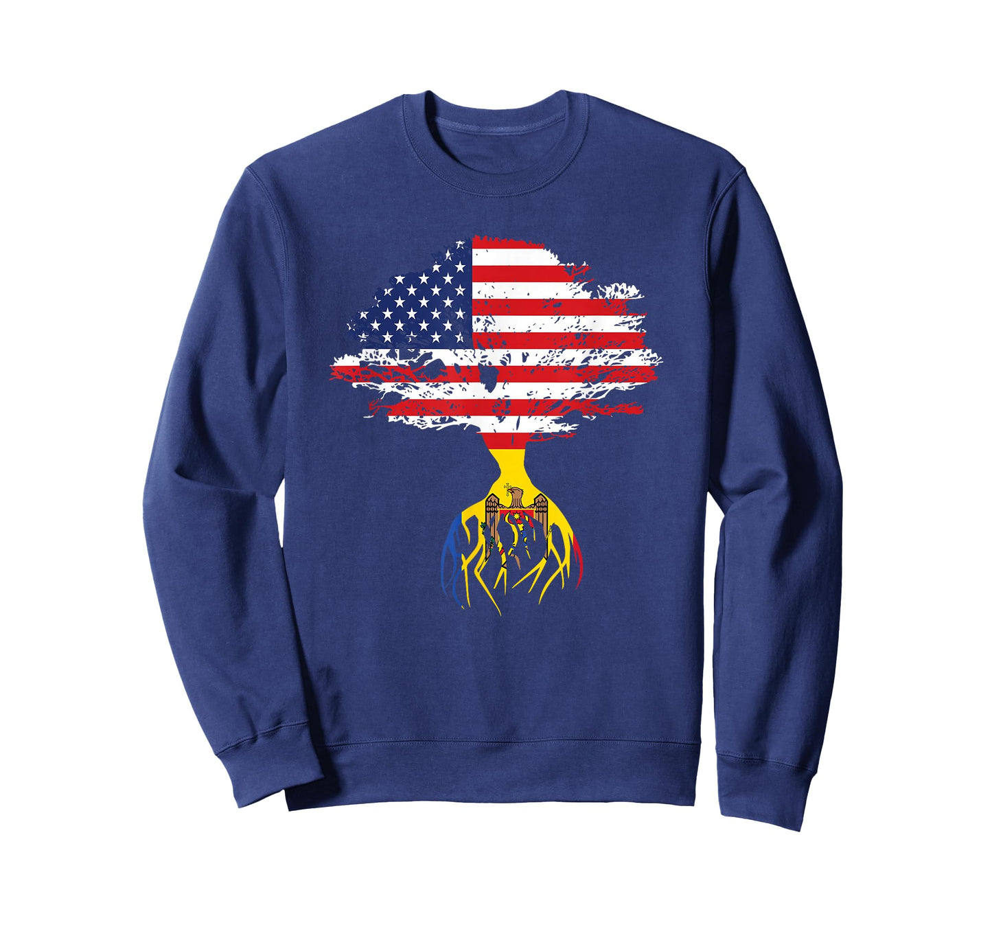 Moldovan Roots American Flag Moldova Gifts T-Shirt