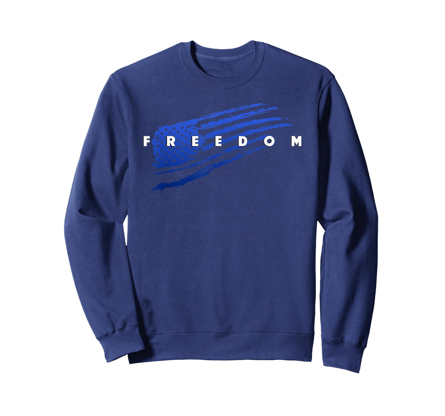 Distressed American Flag in Blue Patriotic Pride Freedom T-Shirt