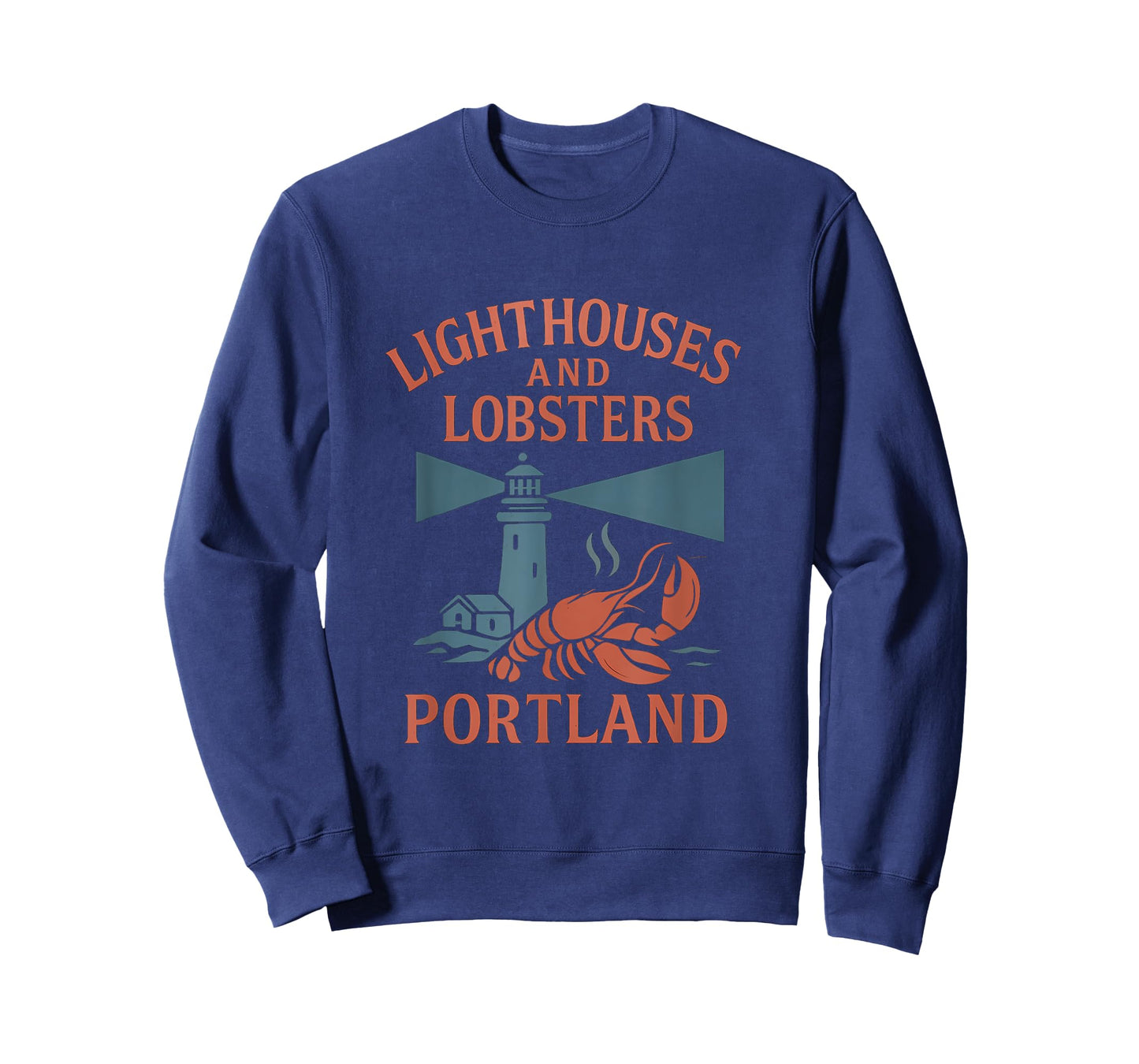 Portland ME Lighthouses and Lobsters Vintage Design T-Shirt