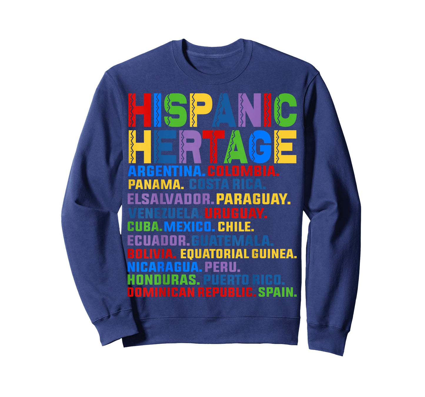 Hispanic Heritage Month Latino All Countries Names T-Shirt