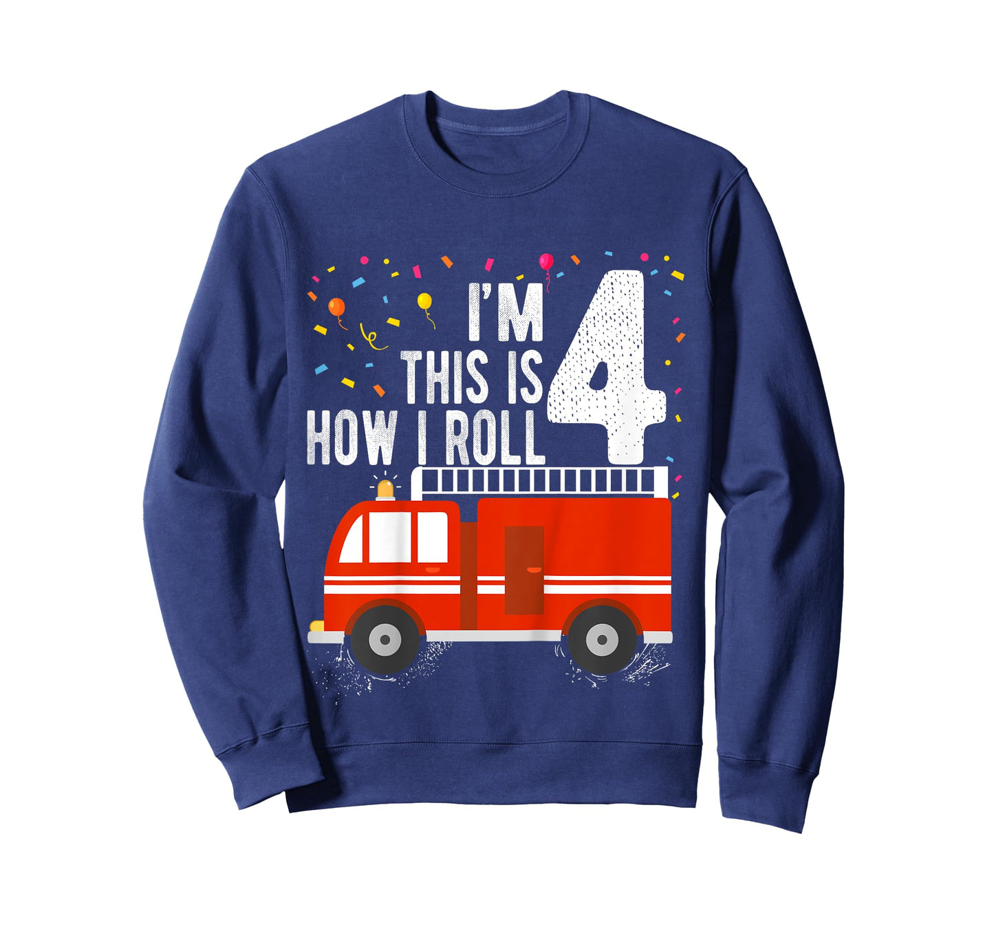 Kids Fire Truck 4th Birthday Boy 4 Year Old Firefighter T-Shirt