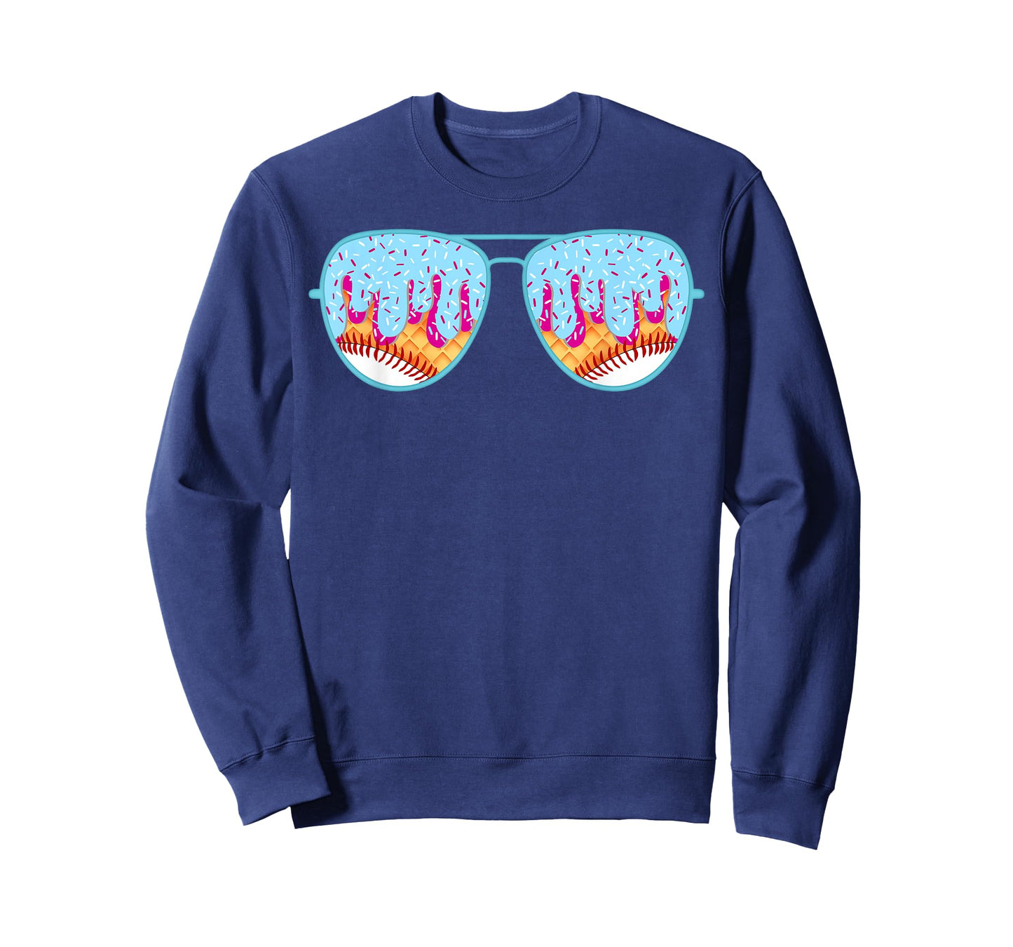 Baseball Sunglasses Ice Cream Drip With Sprinkles T-Shirt