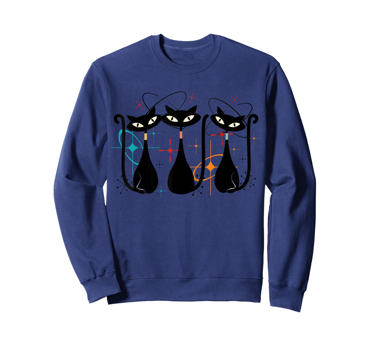 Three Cats Midcentury Mid Century Retro Atomic Age Space T-Shirt
