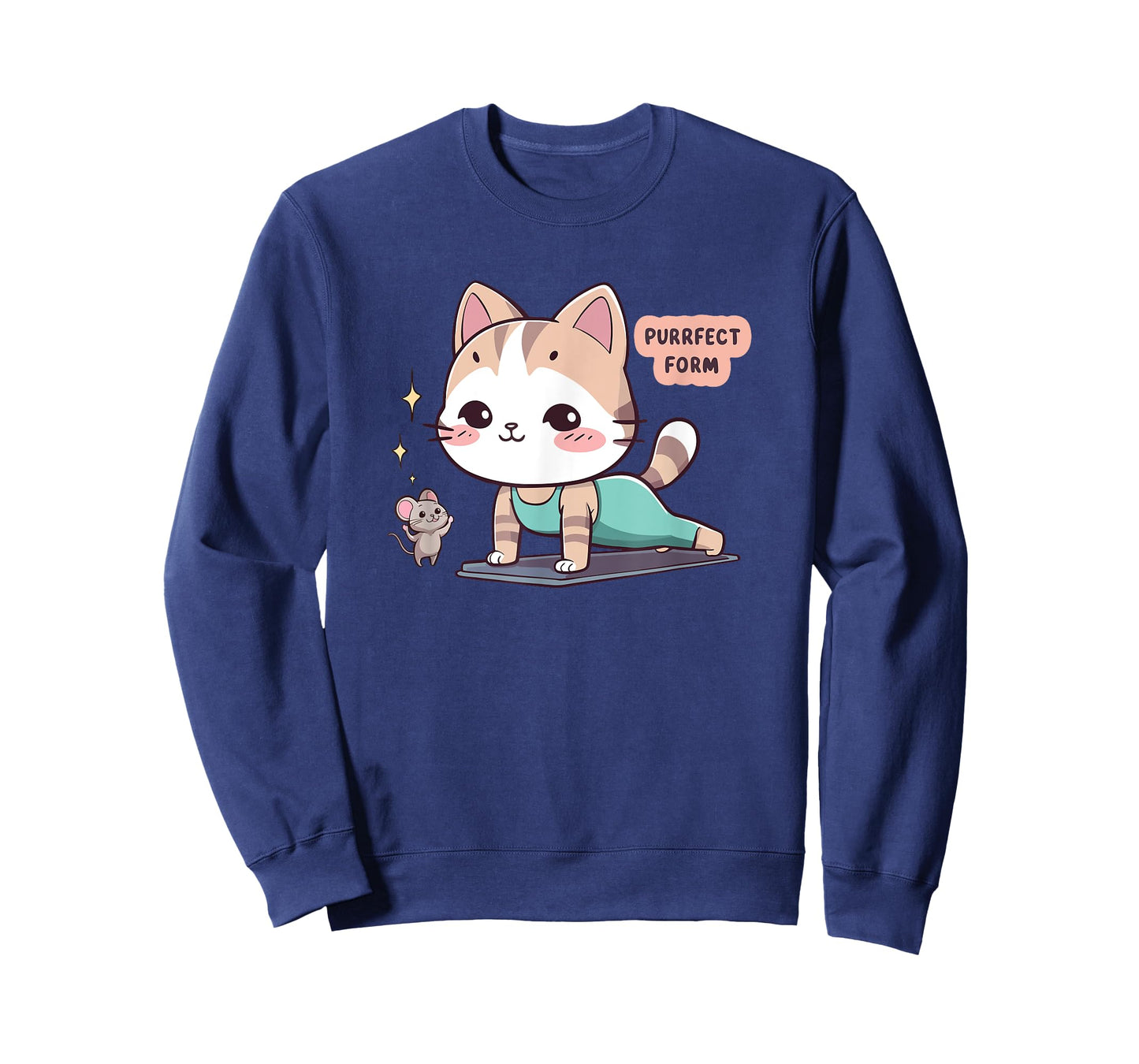 Purrfect Form Cute Cat Gym Workout Kawaii Women Teens Girls T-Shirt