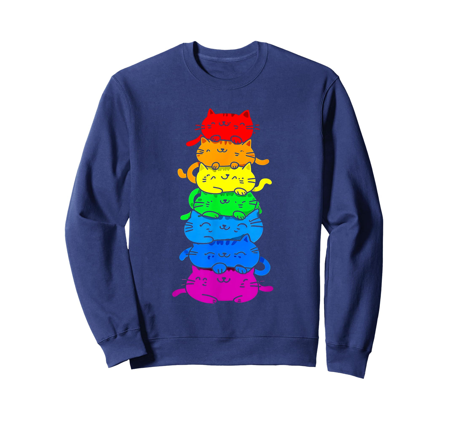 Cat Stack Rainbow Gay Pride Cute LGBT Animal Pet Lover T-Shirt for Men Women Kids