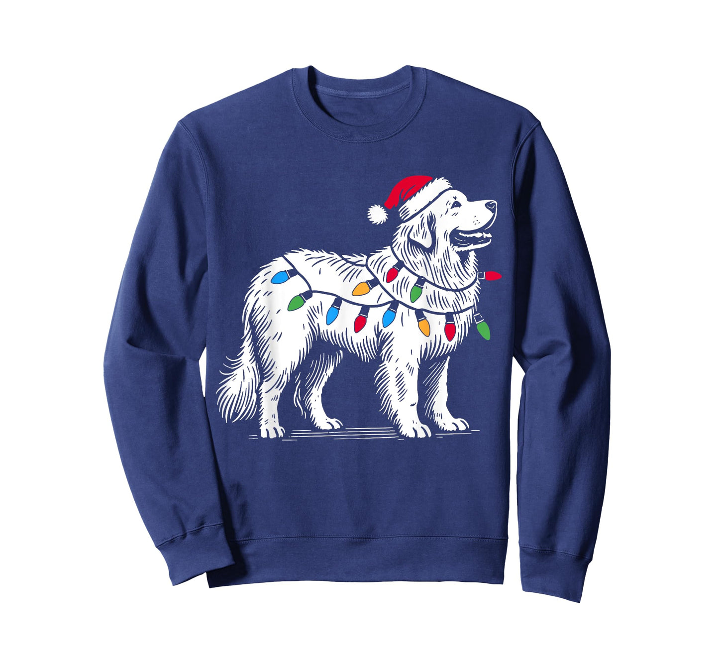 Great Pyrenees Christmas Lights Decorations Pyr Dog Lover PJ T-Shirt