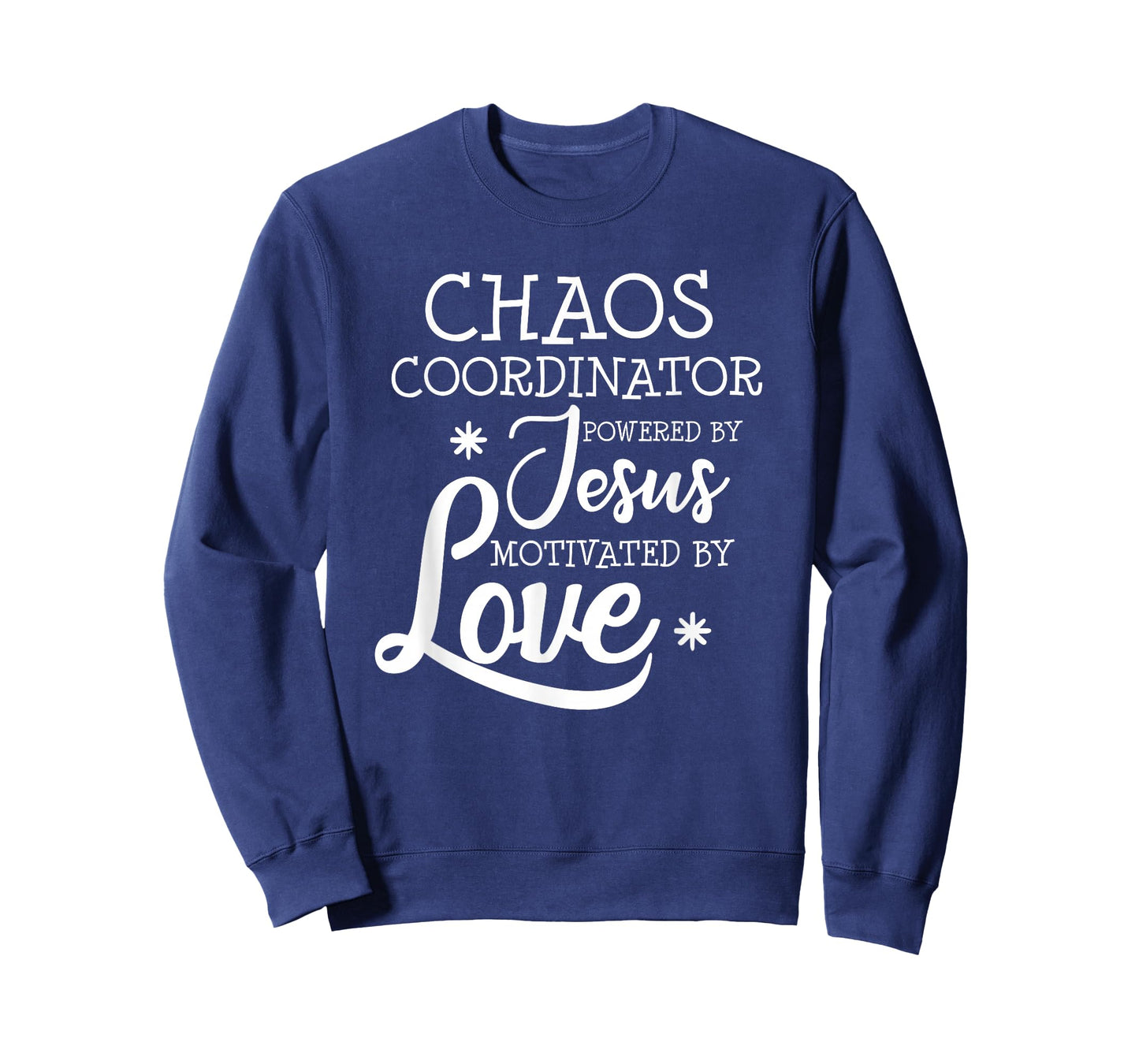 Womens Funny Chaos Coordinator Teacher Powered by Jesus Gift T-Shirt