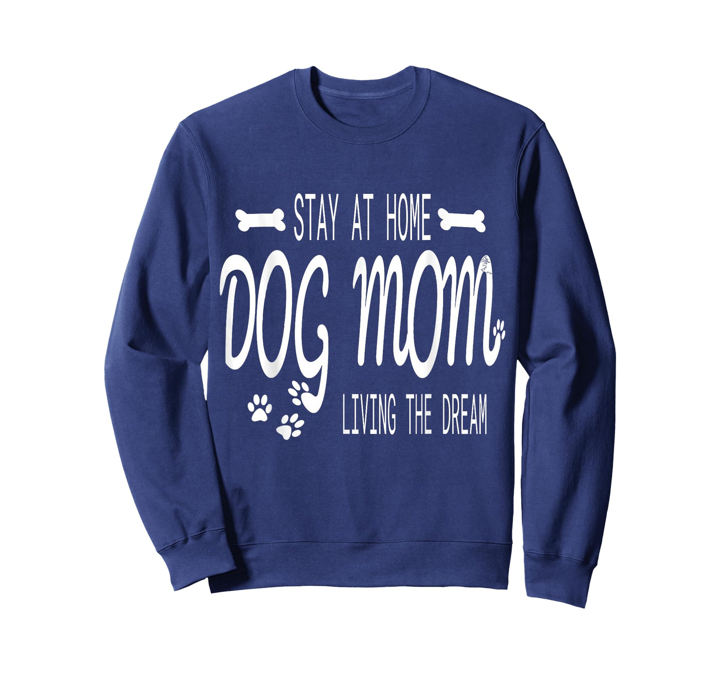 Stay At Home Dog Mom Gifts For Women Paw Print Letters T-Shirt